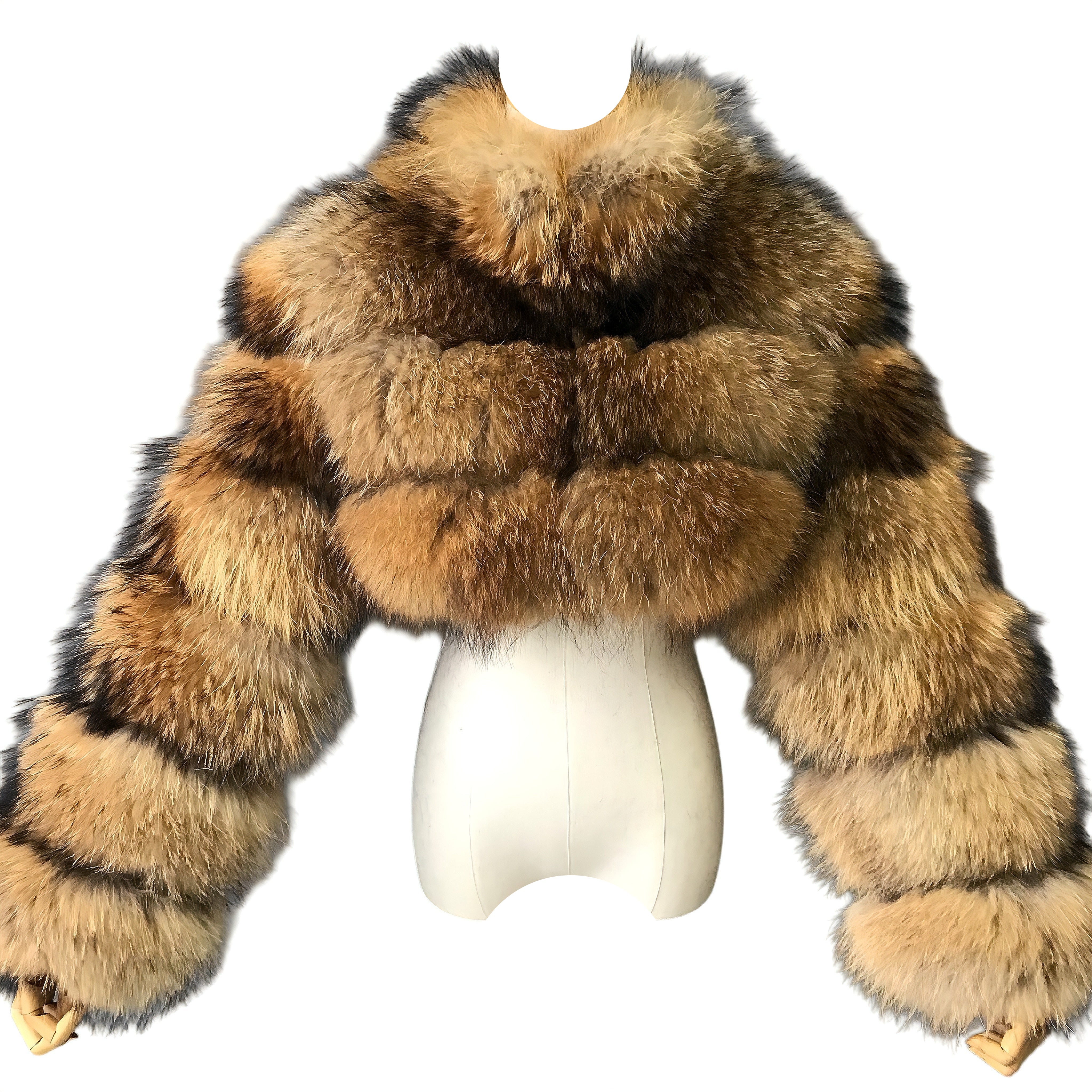 RIQUELLE CROPPED RACCOON FUR COAT