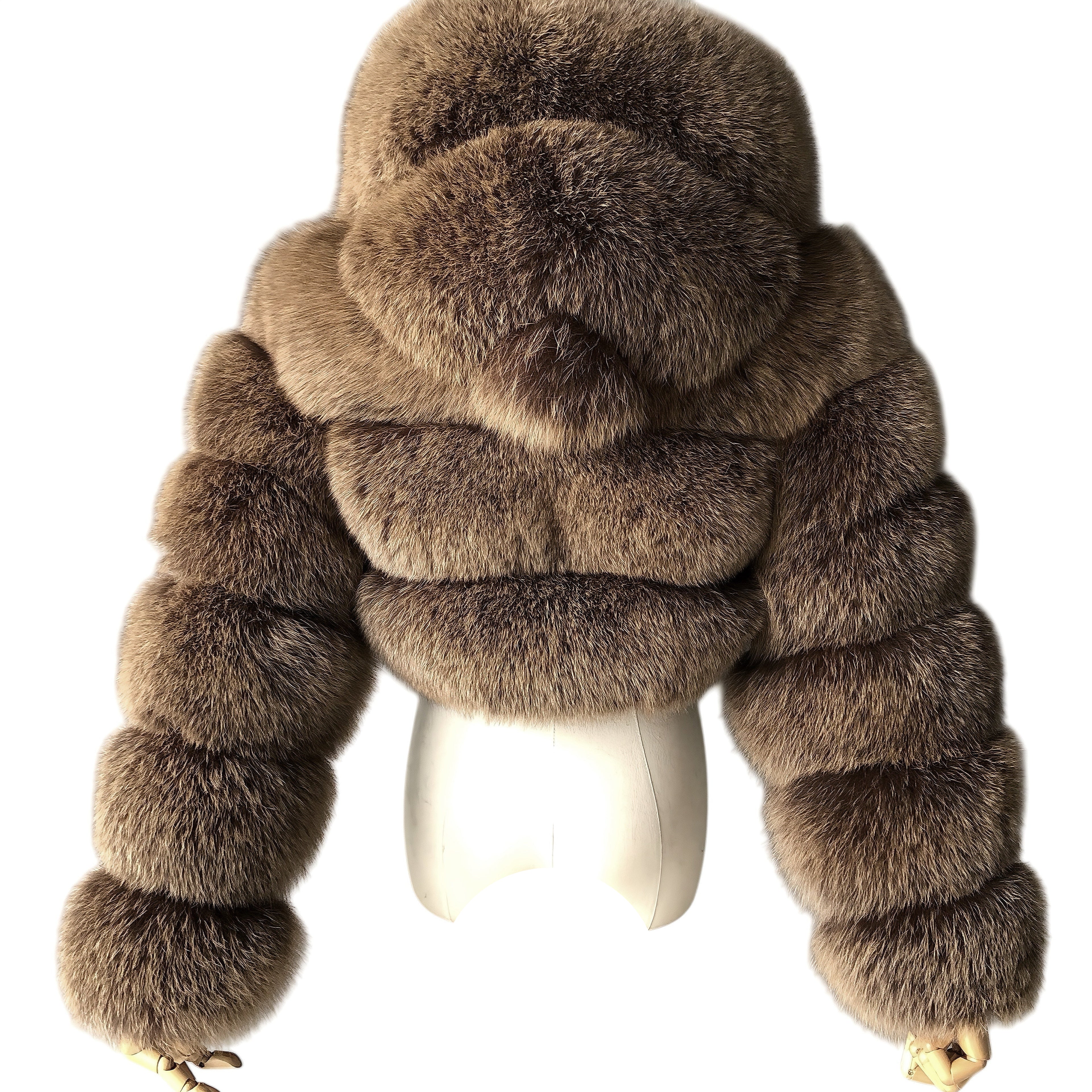 HOODED RIQUELLE CROPPED FOX FUR COAT