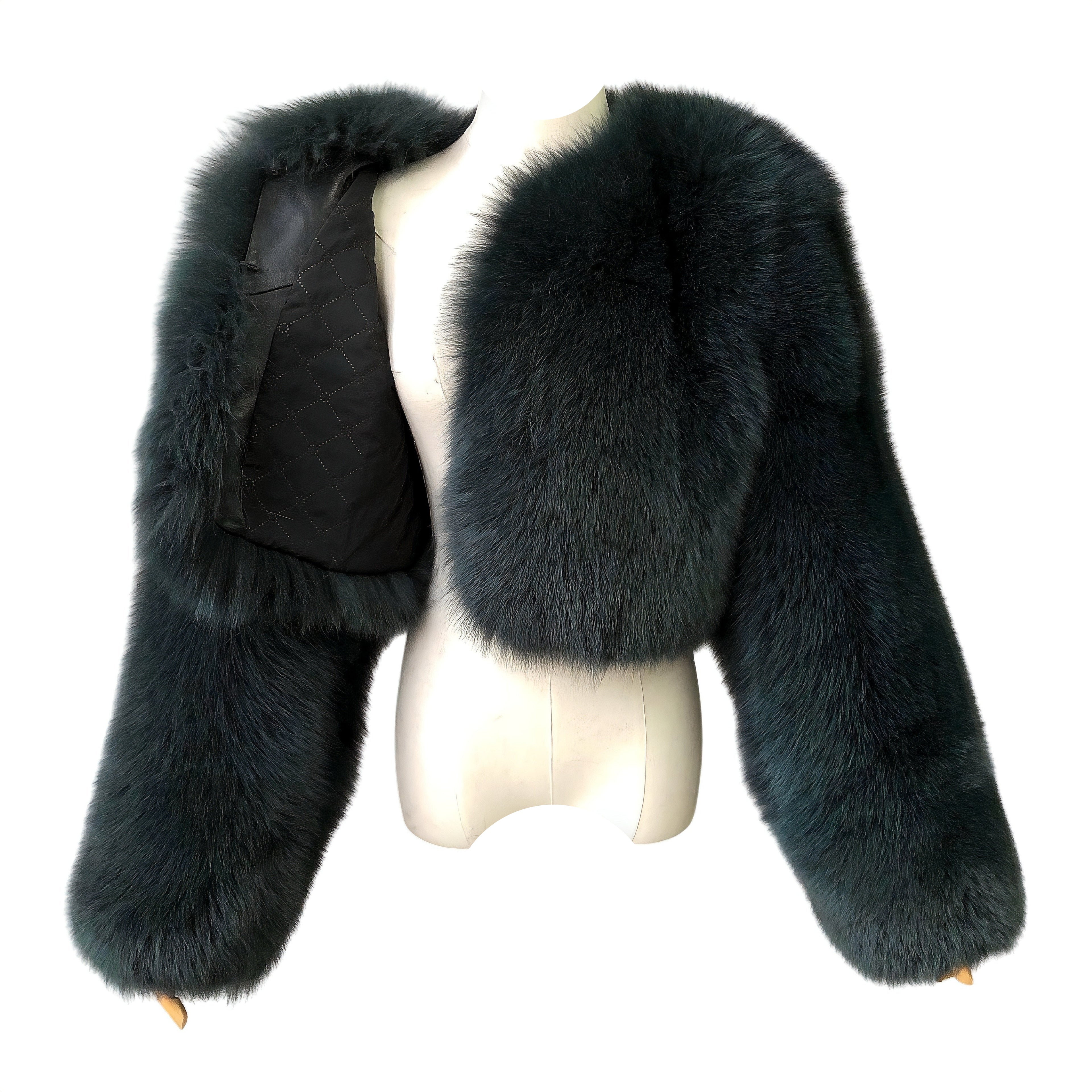 MALAYA CROPPED-FLAT FOX FUR COAT