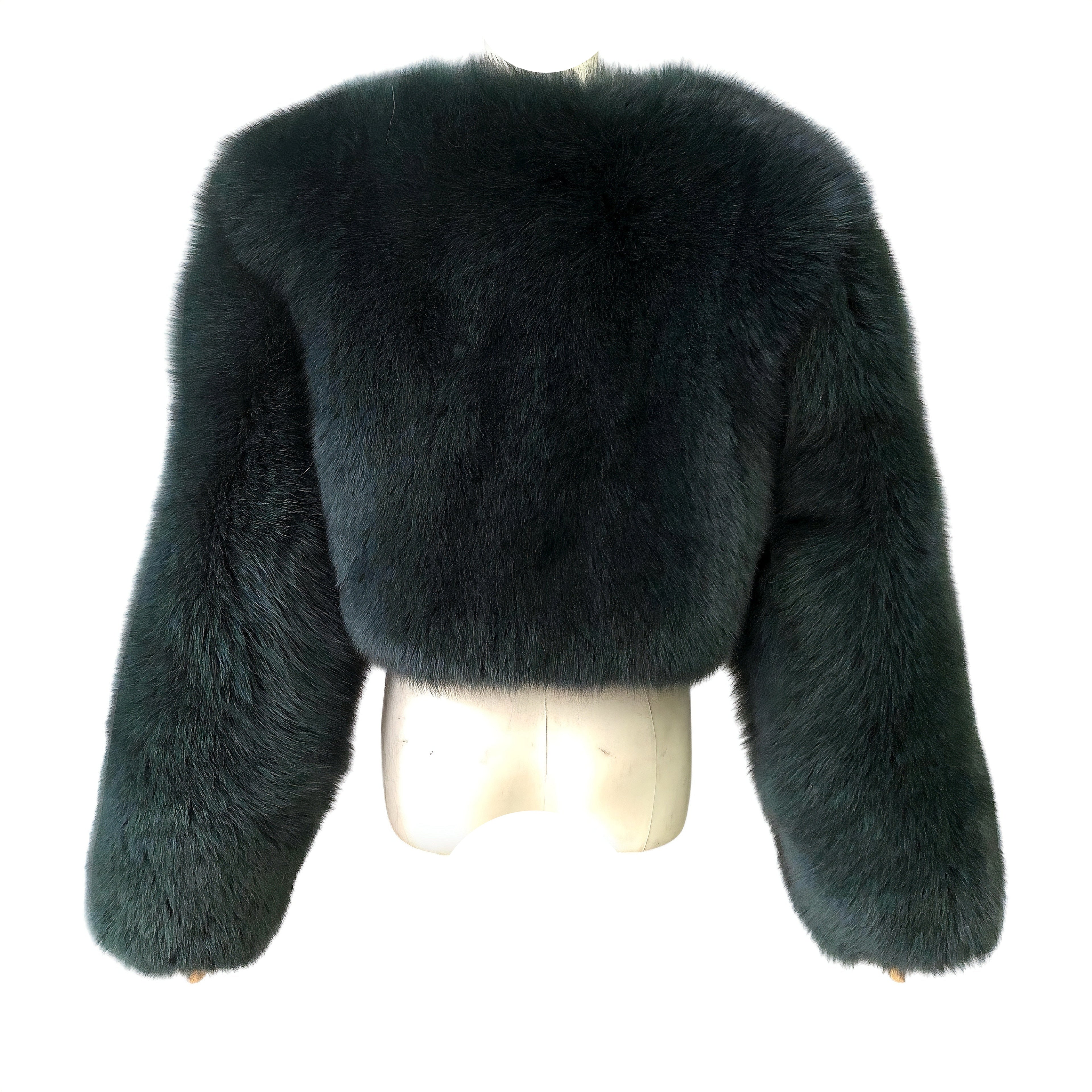 MALAYA CROPPED-FLAT FOX FUR COAT
