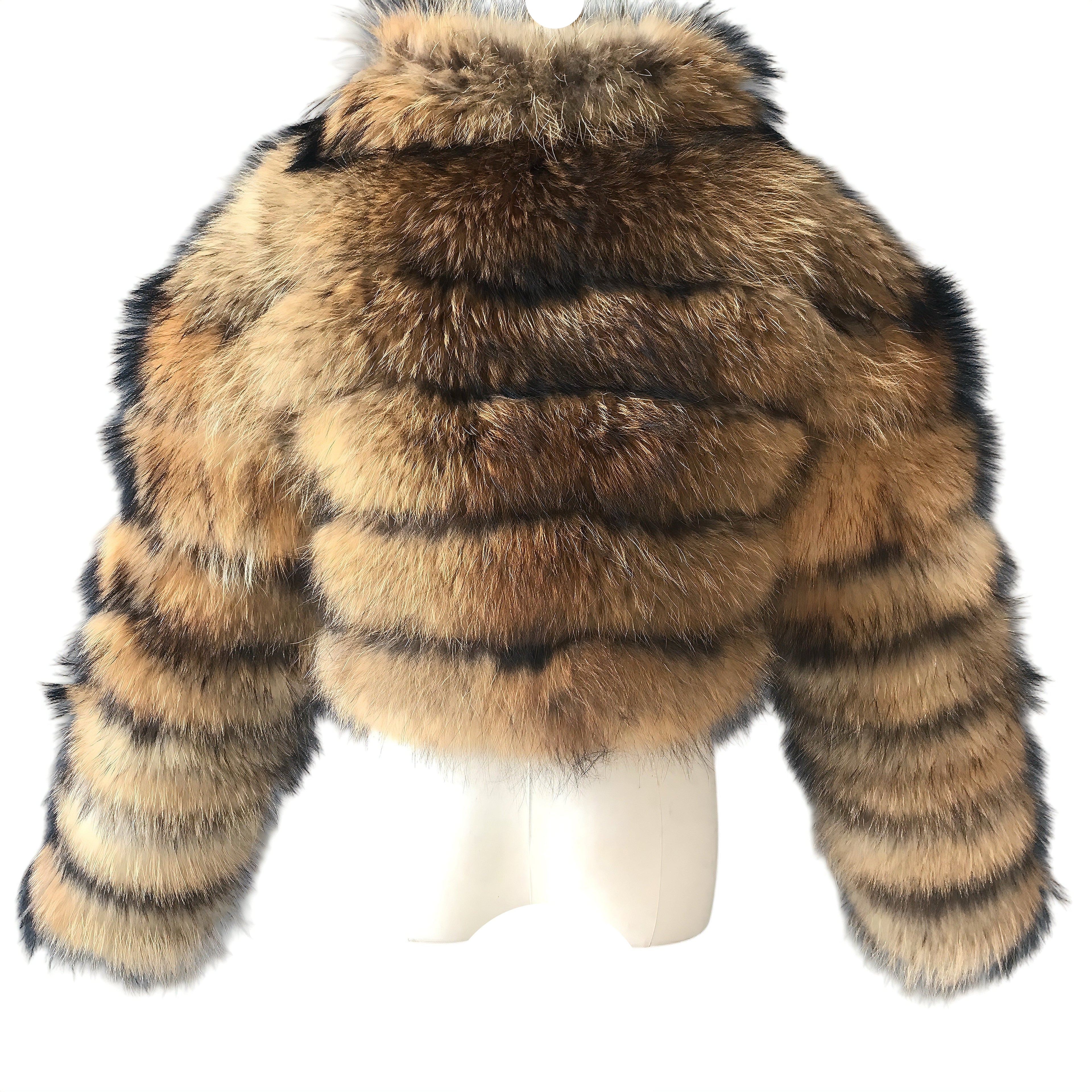 KARRIS CROPPED-ZIP RACCOON FUR COAT