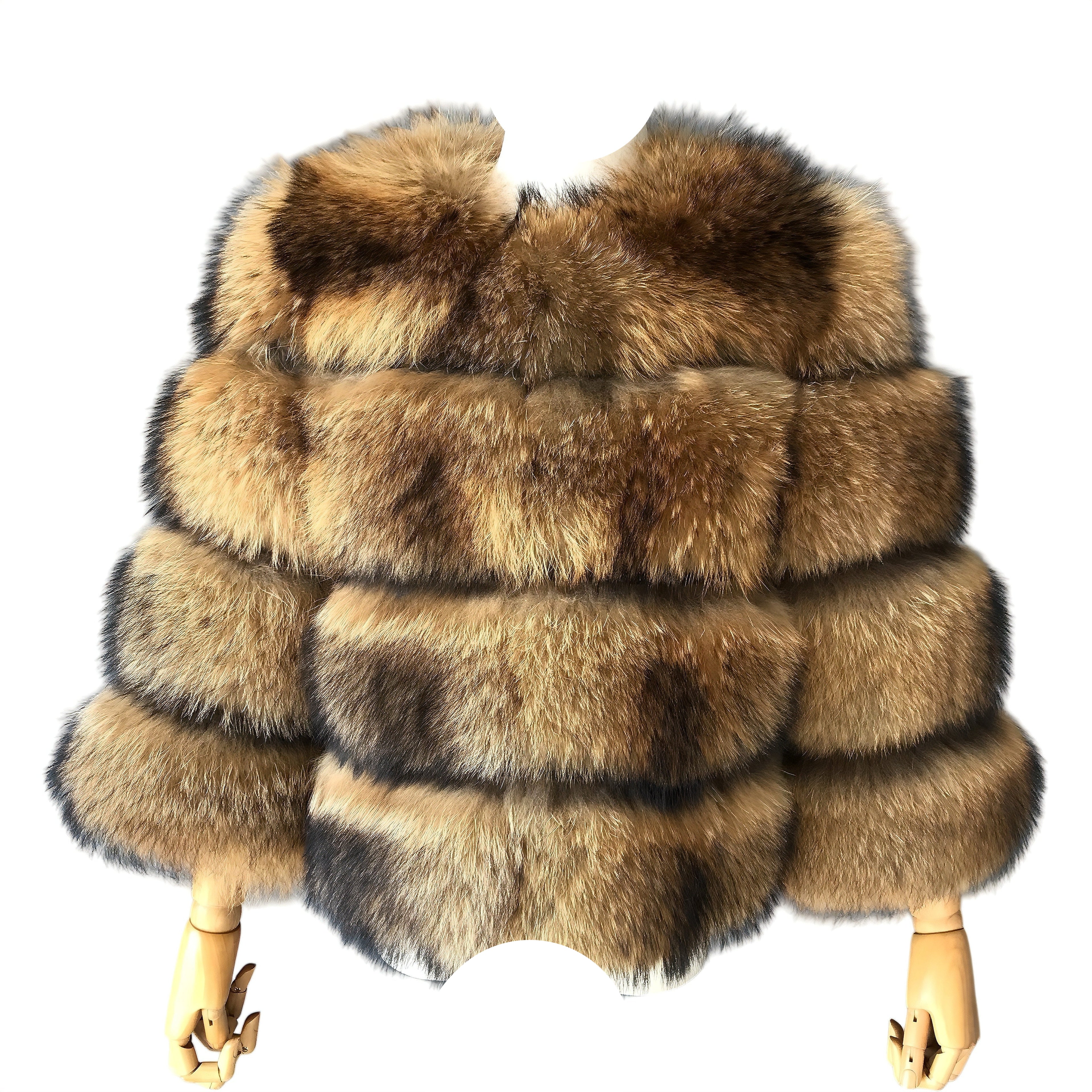 CHICAGO CROPPED RACCOON FUR COAT