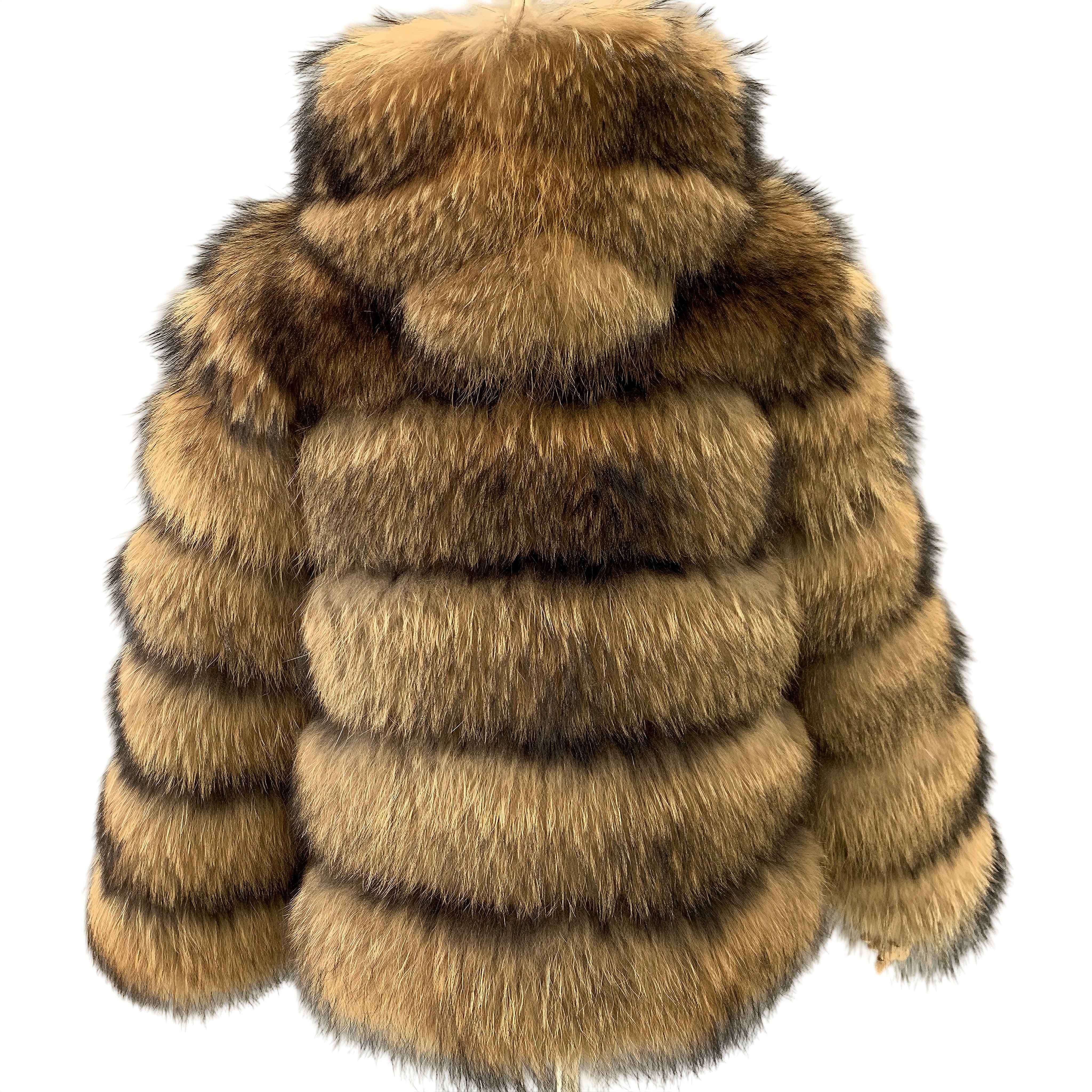 HOODED CHICAGO RACCOON FUR COAT