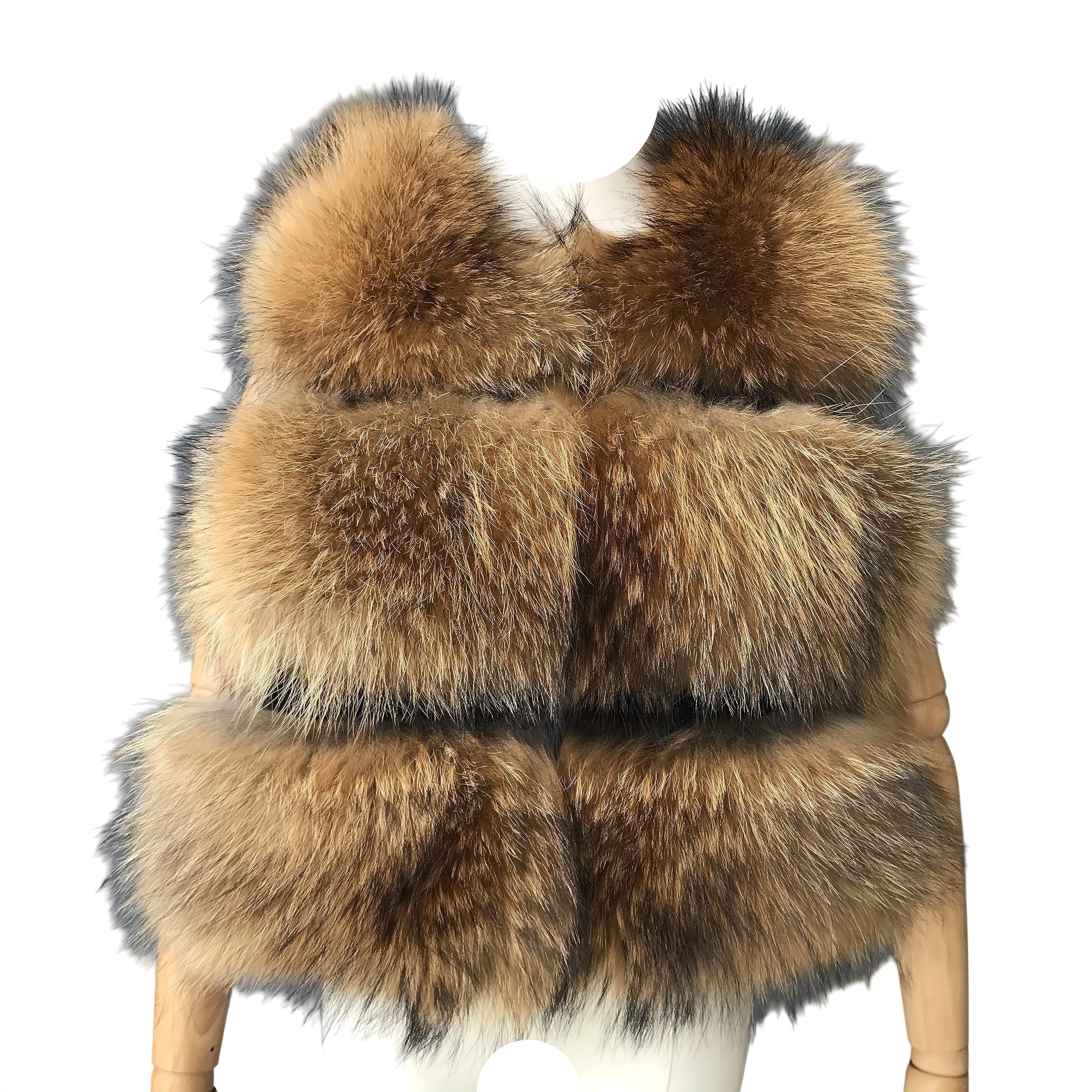 CLASSIC CROPPED RACCOON FUR GILET