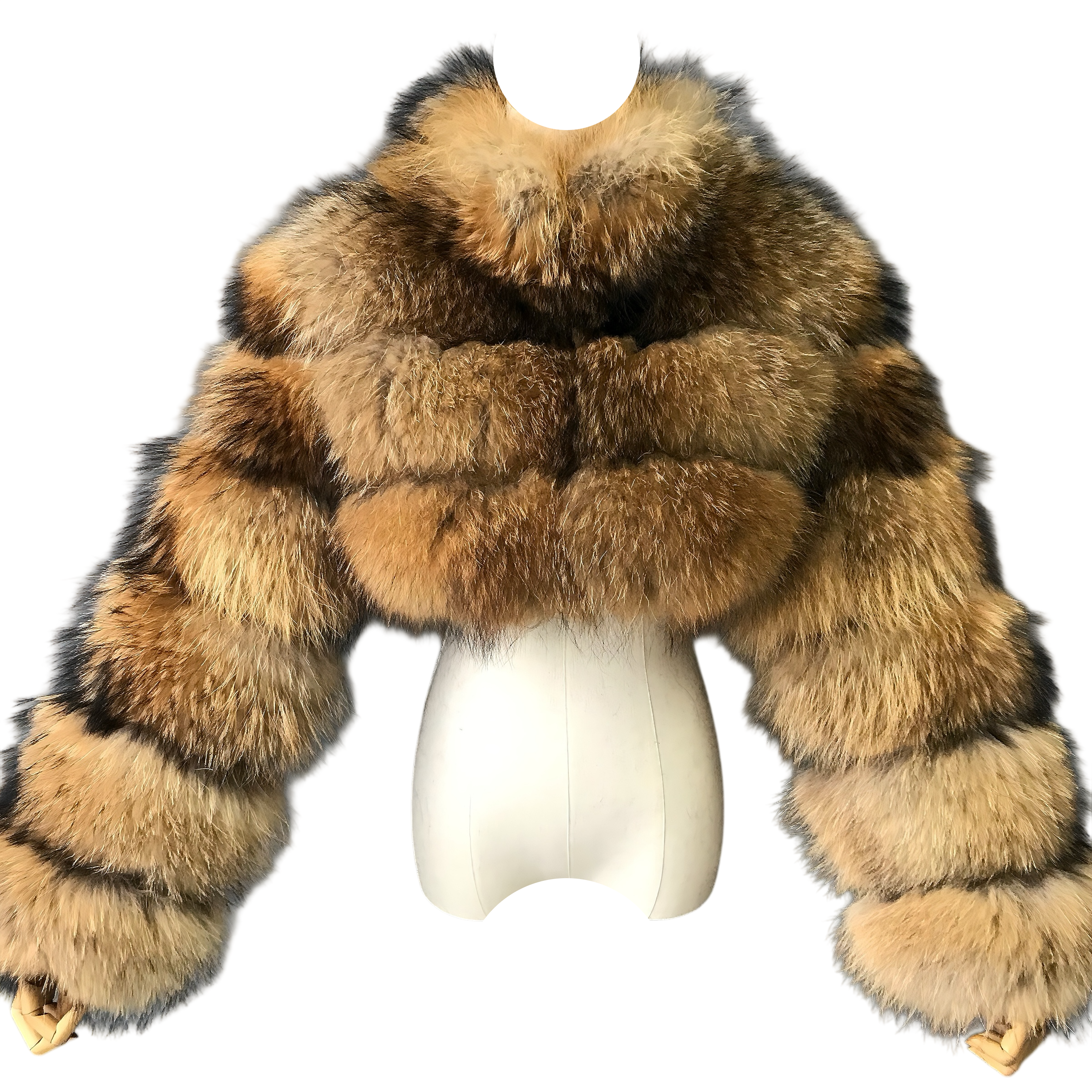 RIQUELLE CROPPED RACCOON FUR COAT