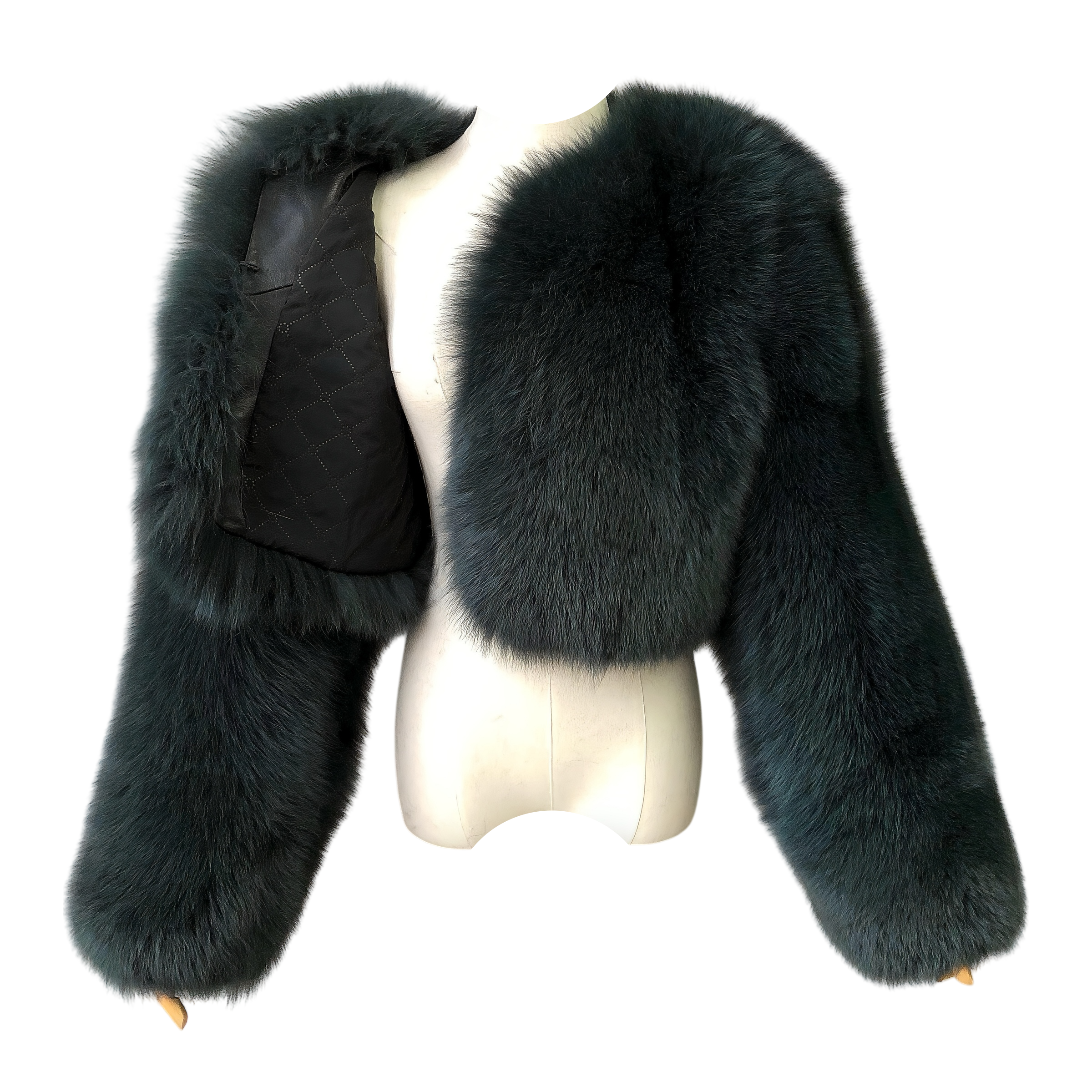 MALAYA CROPPED-FLAT FOX FUR COAT