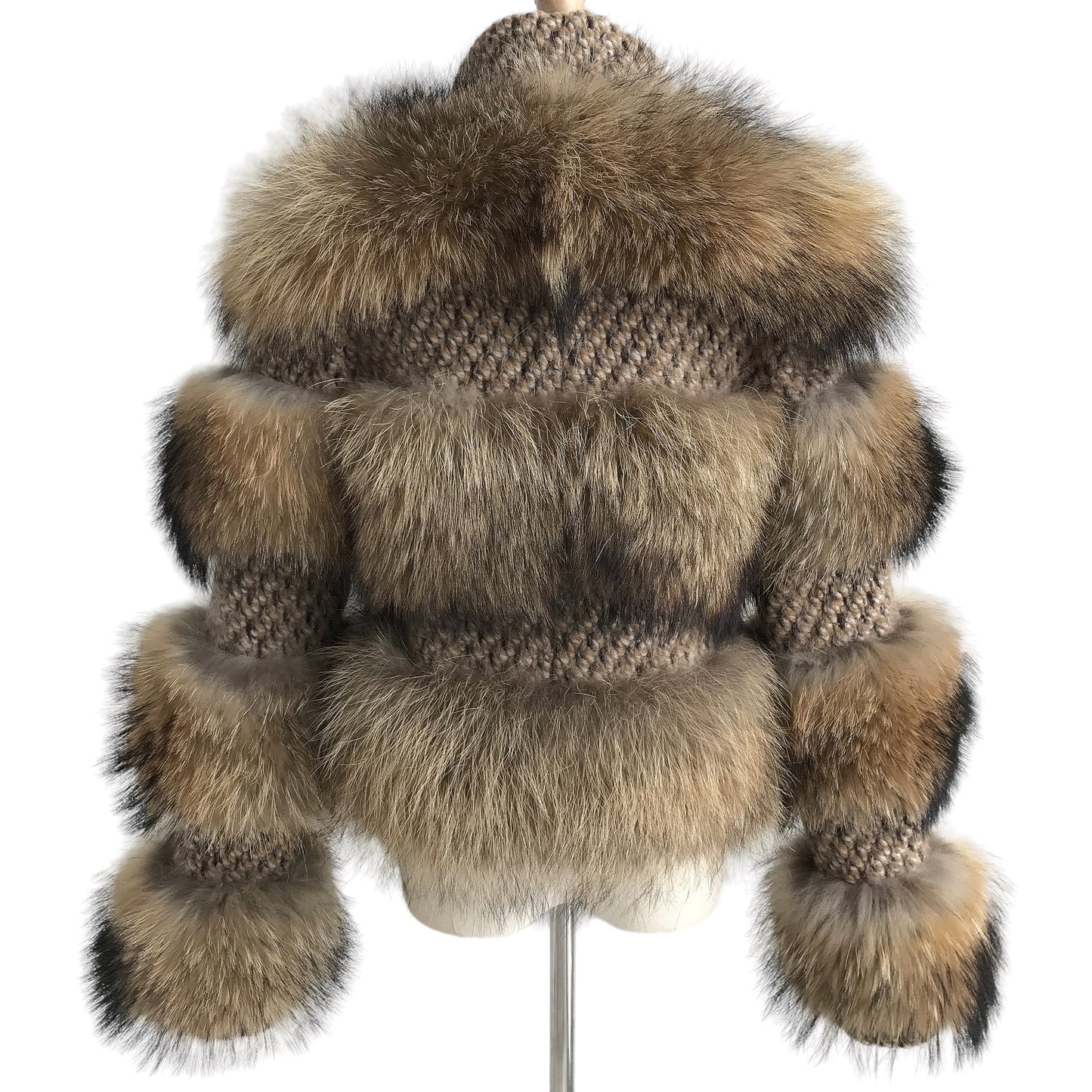 CHUNKY RACCOON KNIT CARDIGAN (WHEAT)