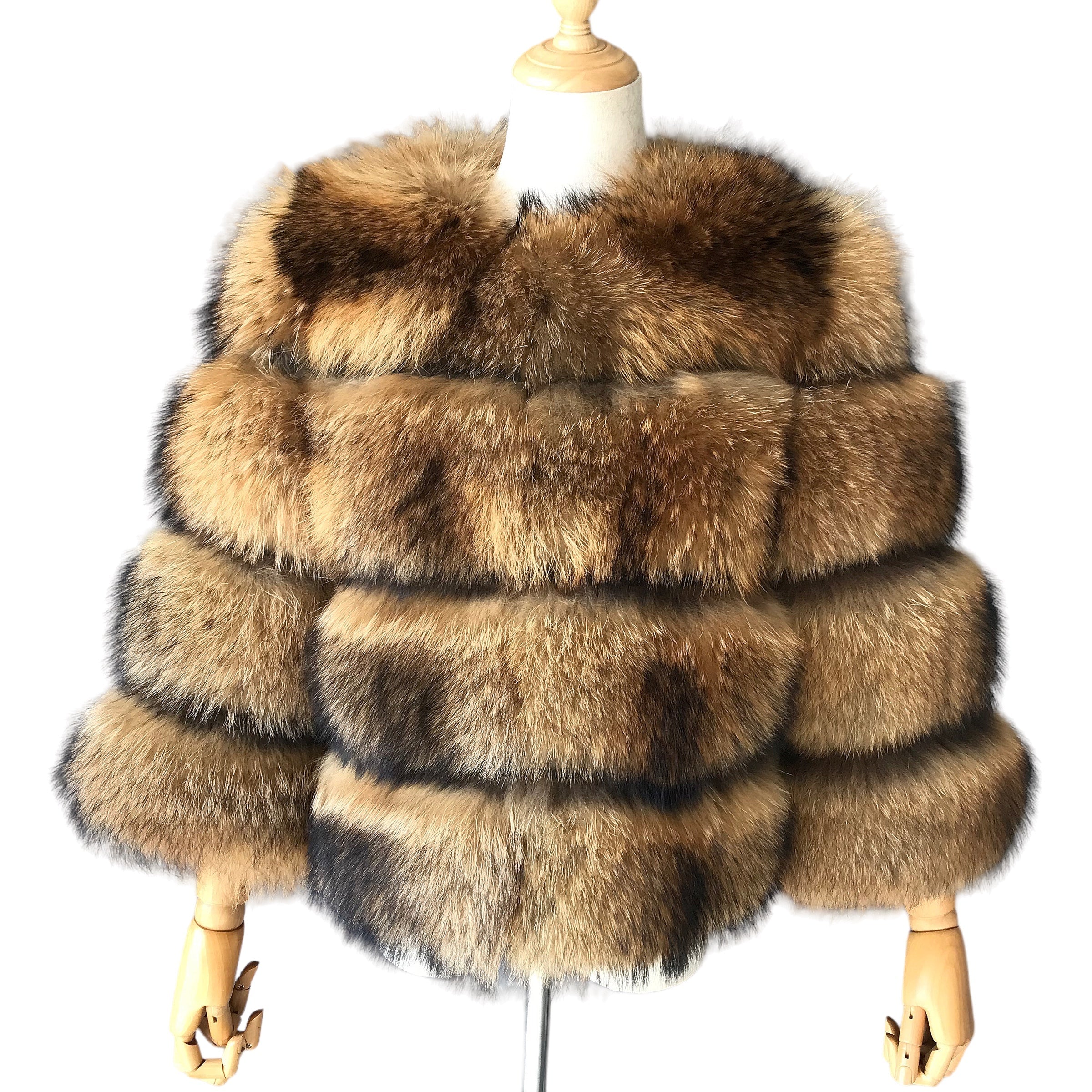 CHICAGO CROPPED RACCOON FUR COAT