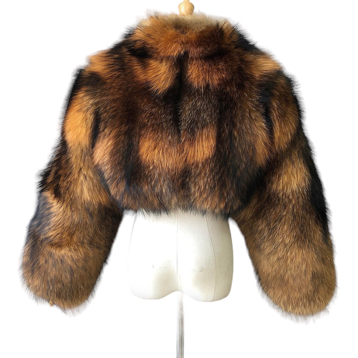 BRIELLE CROP-COLLAR RACCOON FUR COAT