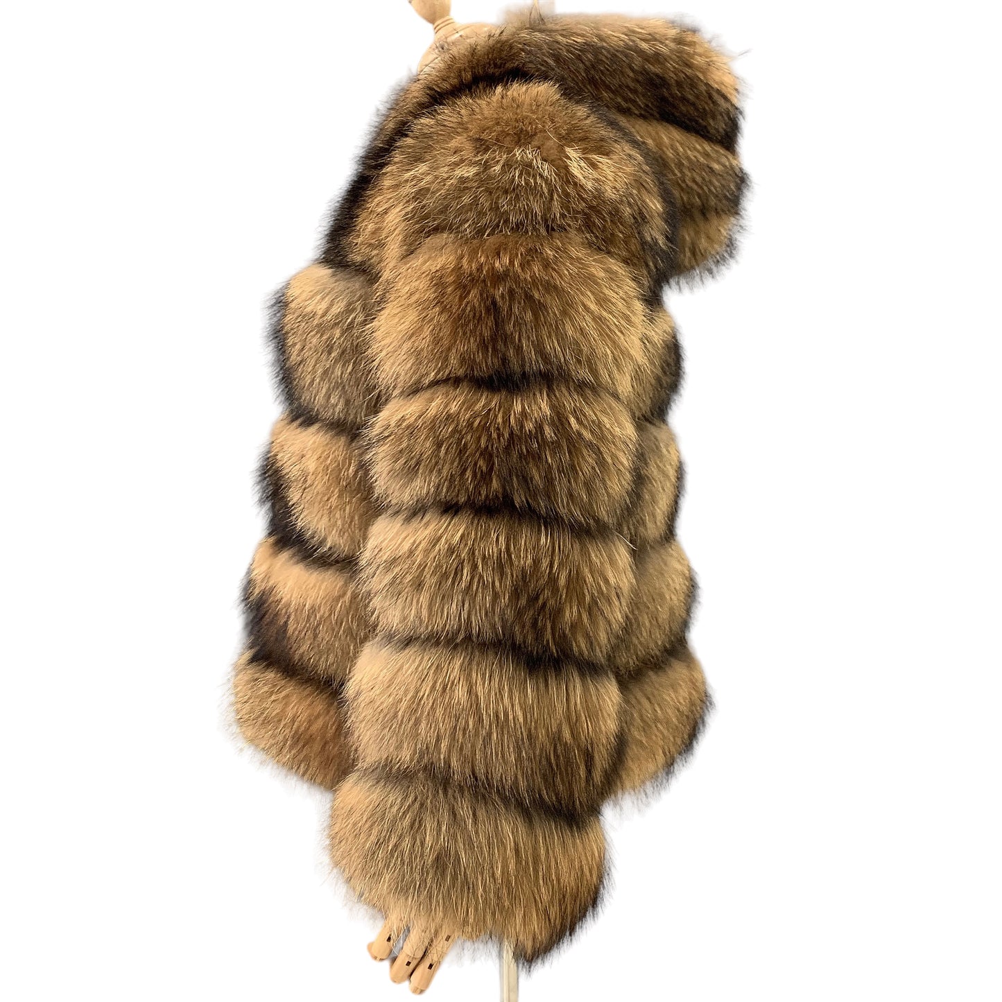 HOODED CHICAGO RACCOON FUR COAT