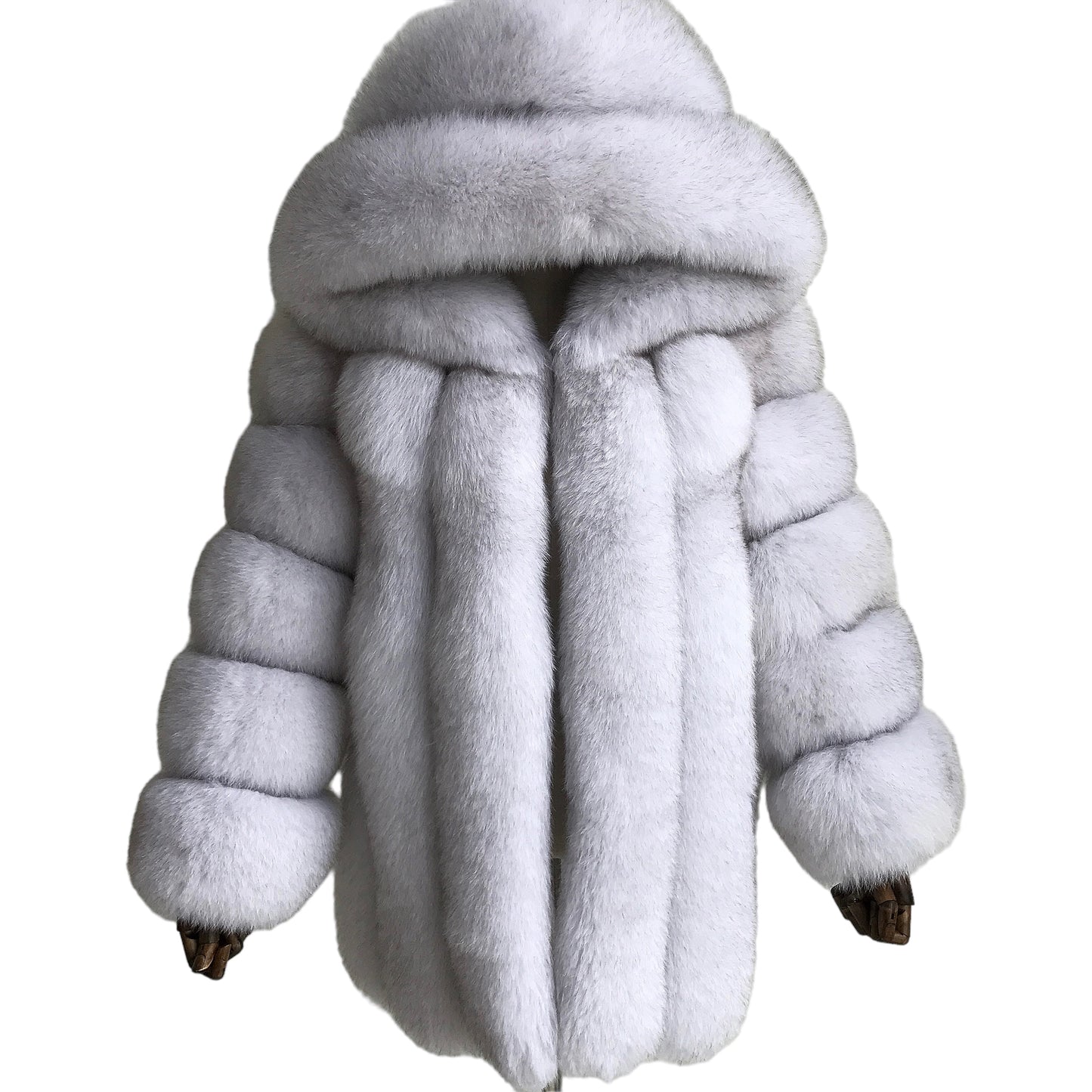 MEN'S HOODED CLASSIC MID-LONG FOX FUR COAT