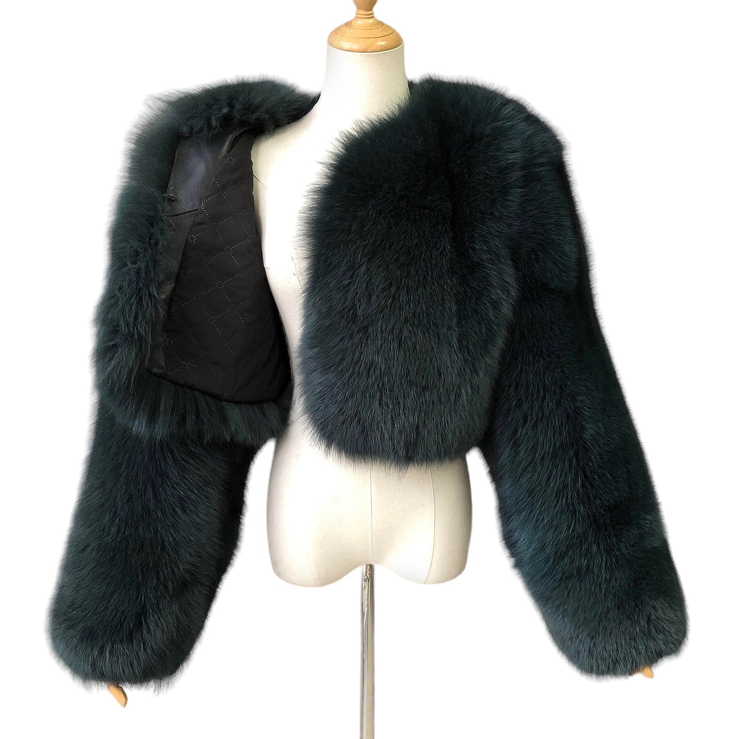 MALAYA CROP-FLAT FOX FUR COAT