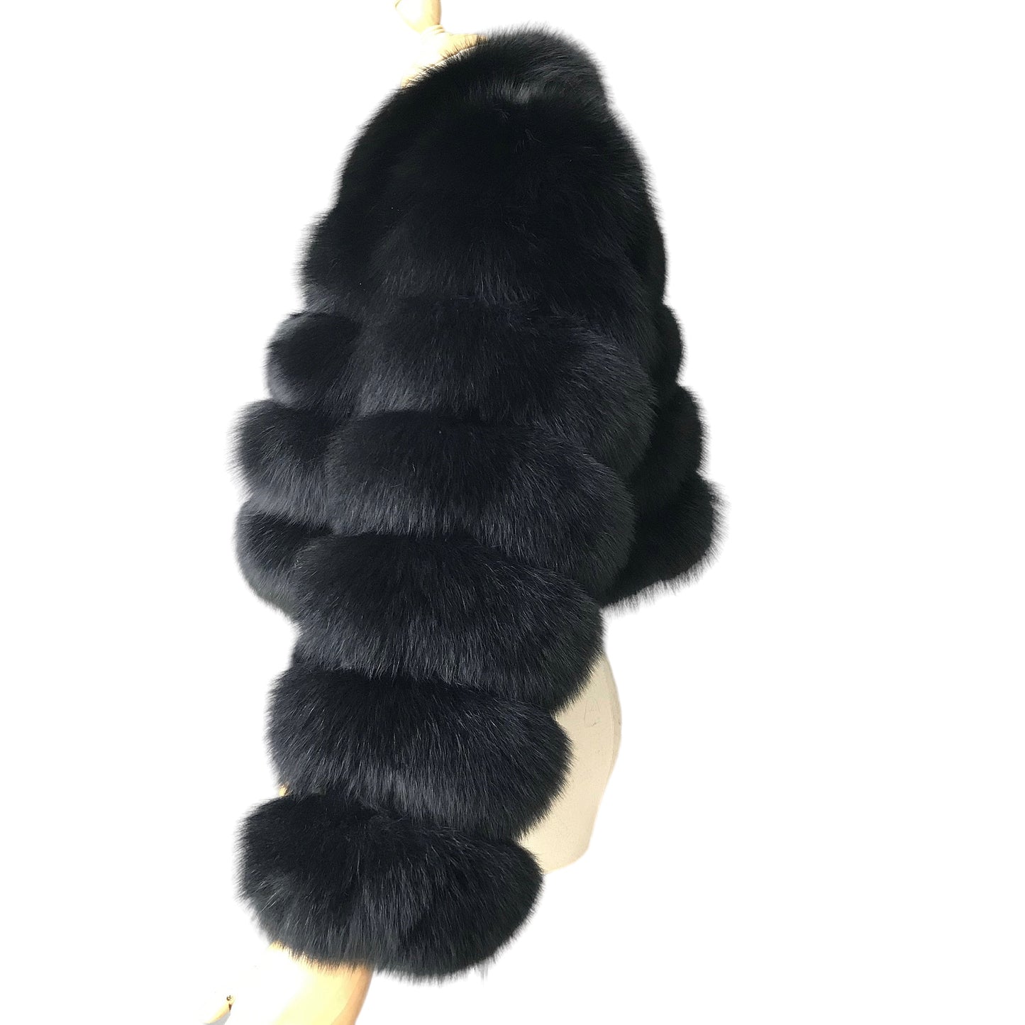 KARRIS CROP-ZIP FOX FUR COAT