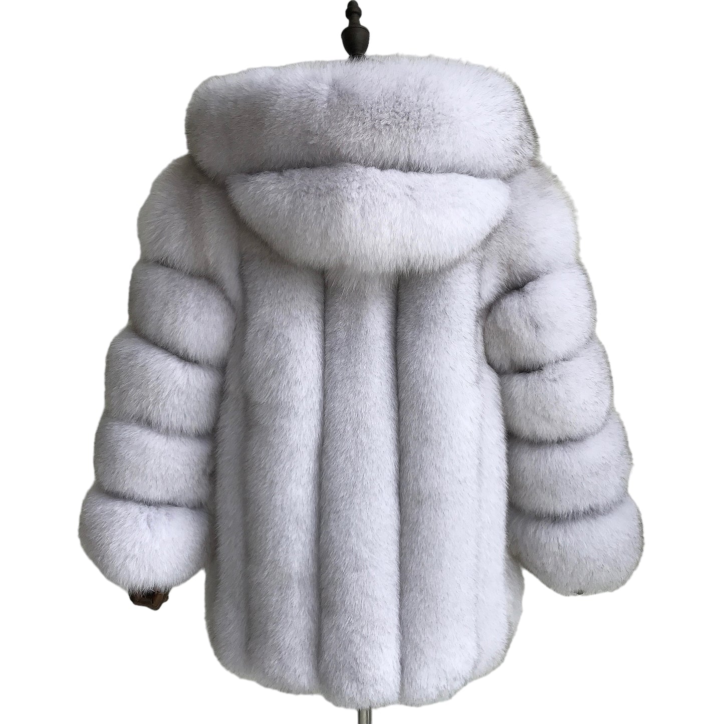 MEN'S HOODED CLASSIC MID-LONG FOX FUR COAT
