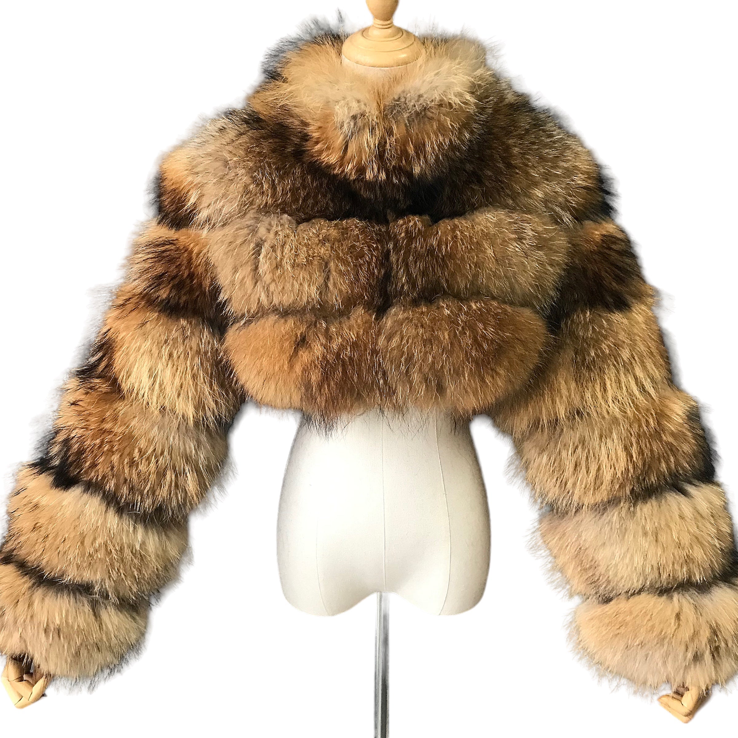 RIQUELLE CROP-COLLAR RACCOON FUR COAT
