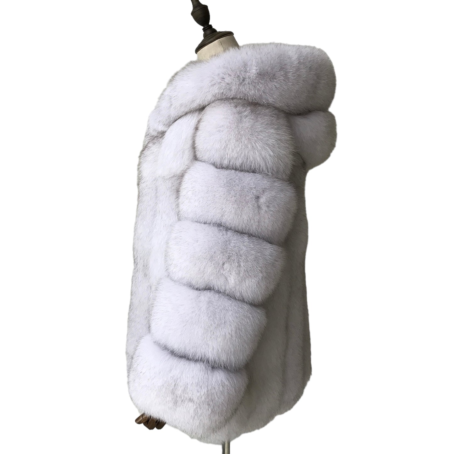 MEN'S HOODED CLASSIC MID-LONG FOX FUR COAT