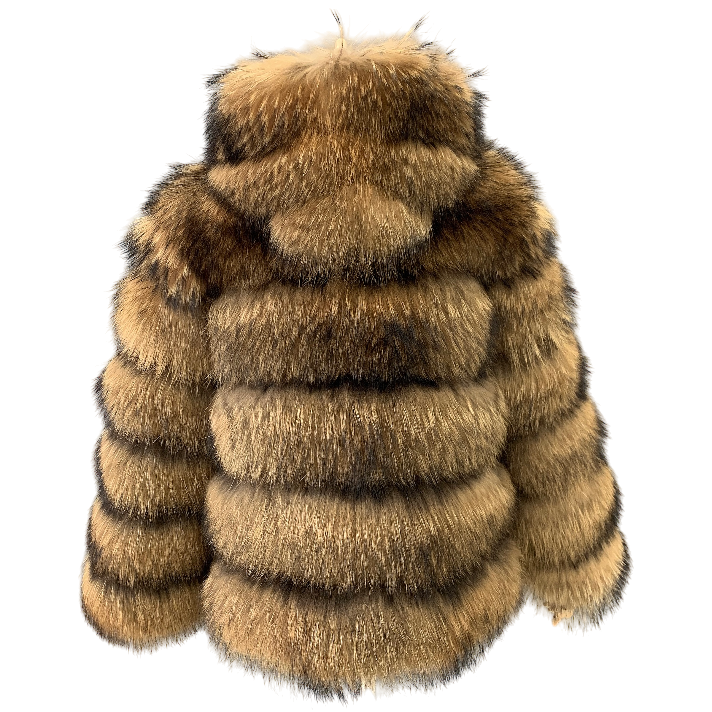 HOODED CHICAGO RACCOON FUR COAT