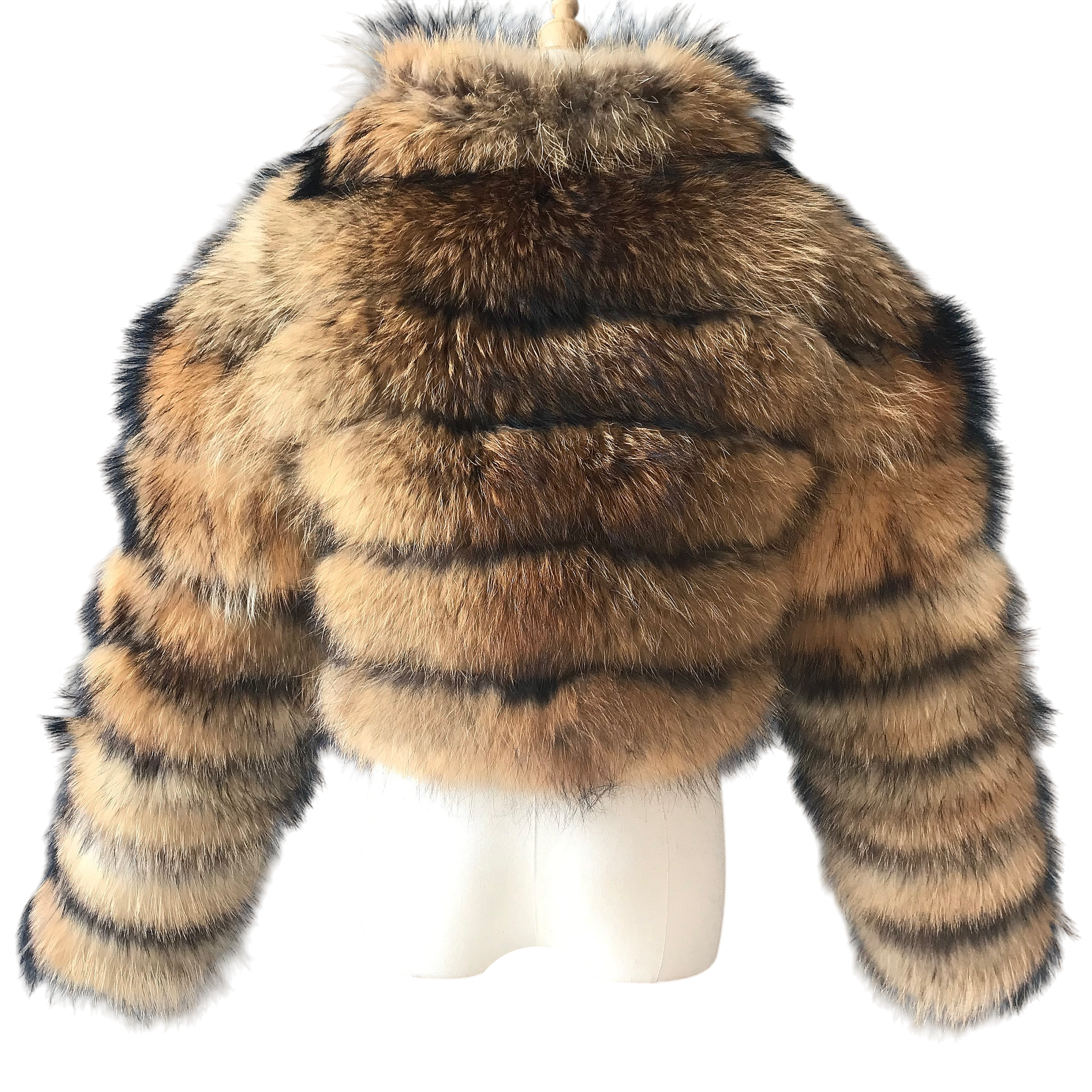 KARRIS CROPPED-ZIP RACCOON FUR COAT