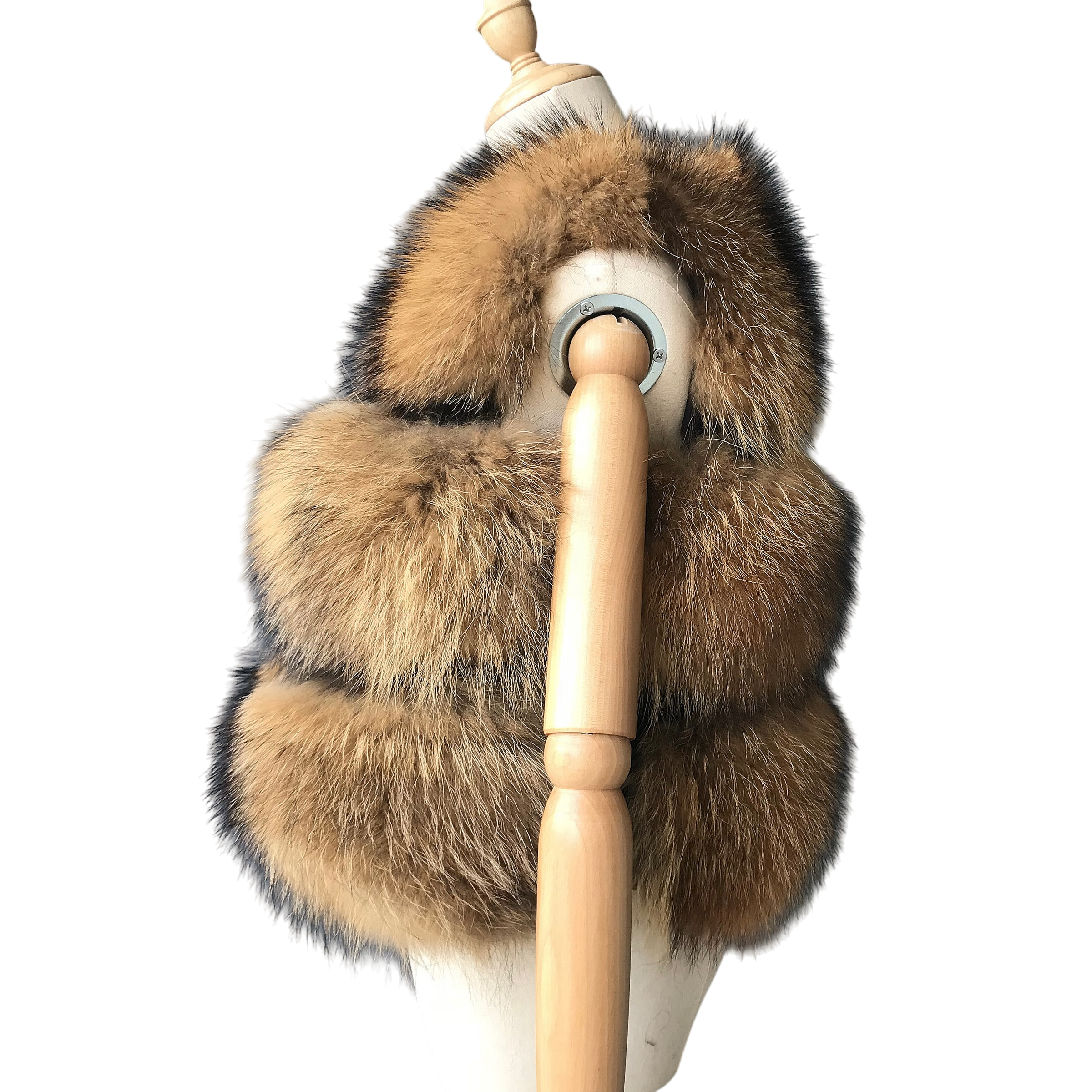 CLASSIC CROPPED RACCOON FUR GILET