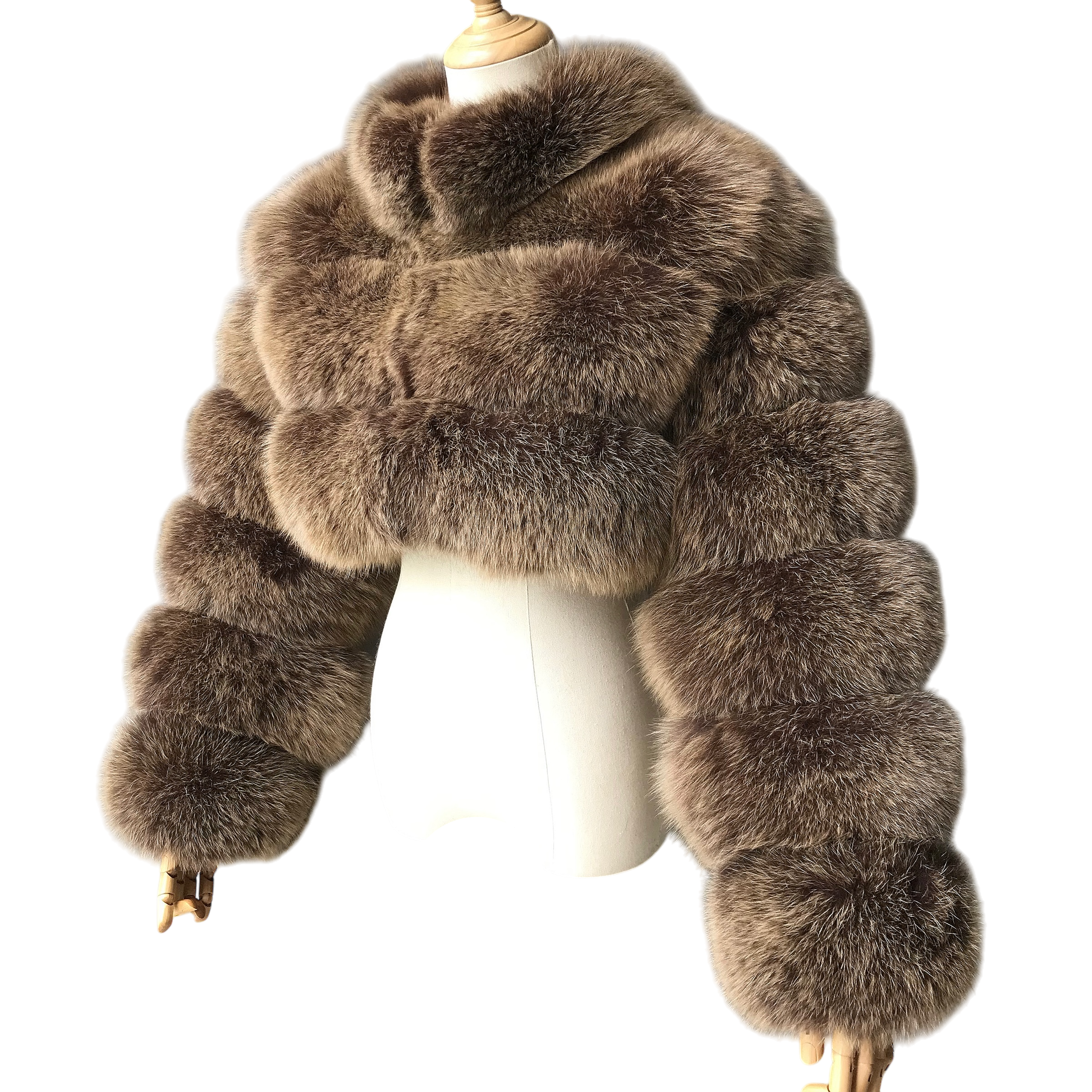 RIQUELLE CROPPED FOX FUR COAT