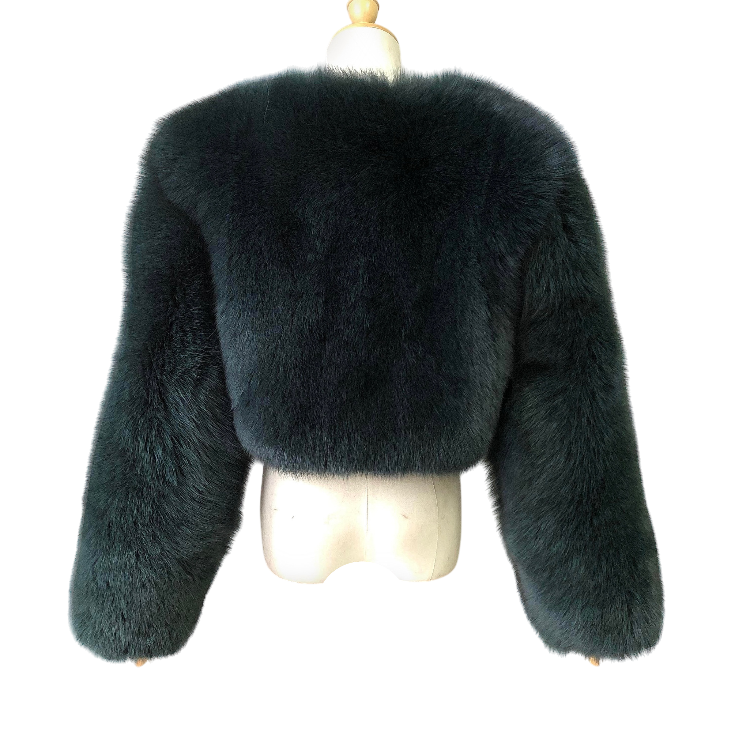 MALAYA CROP-FLAT FOX FUR COAT