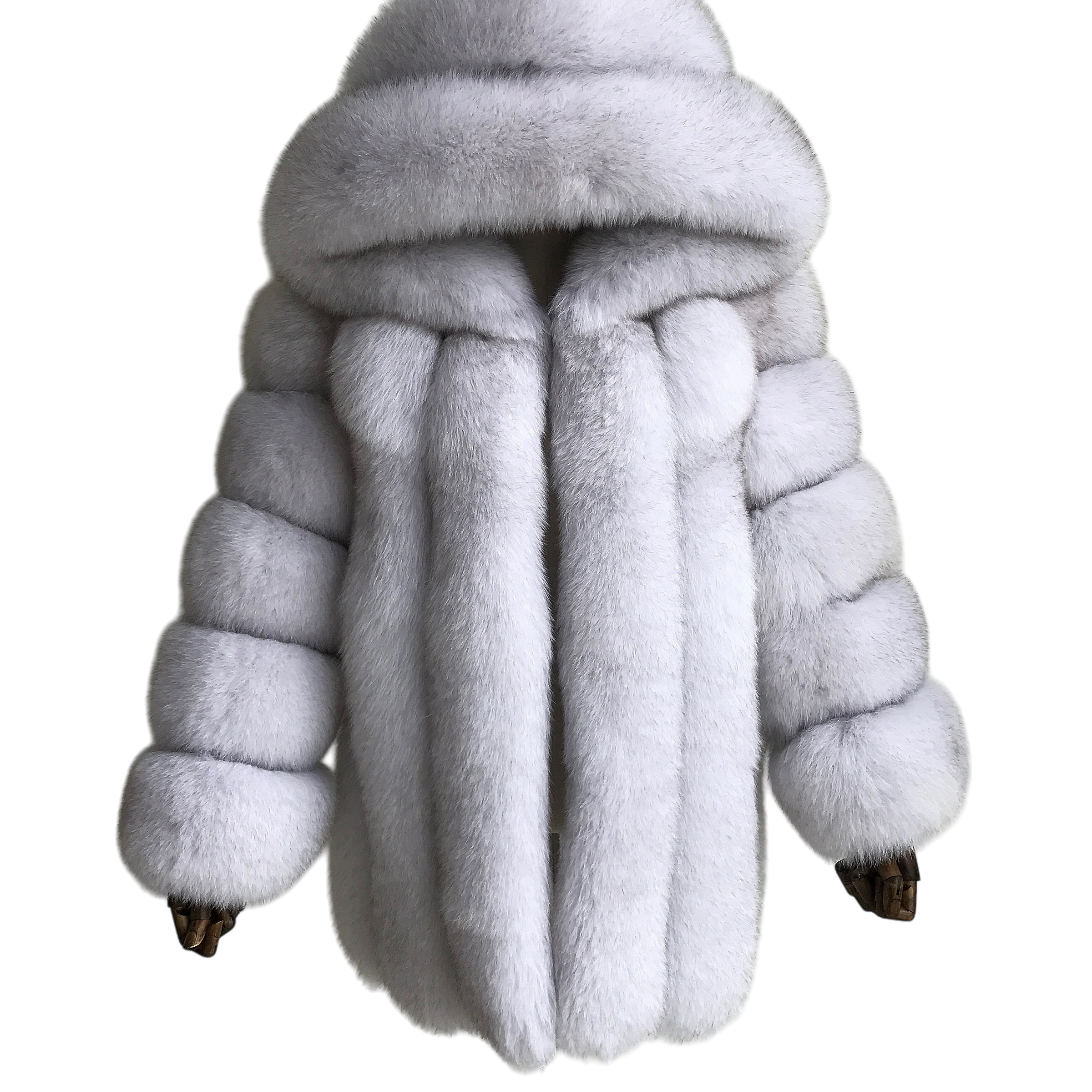 MEN'S HOODED CLASSIC MID-LONG FUR COAT