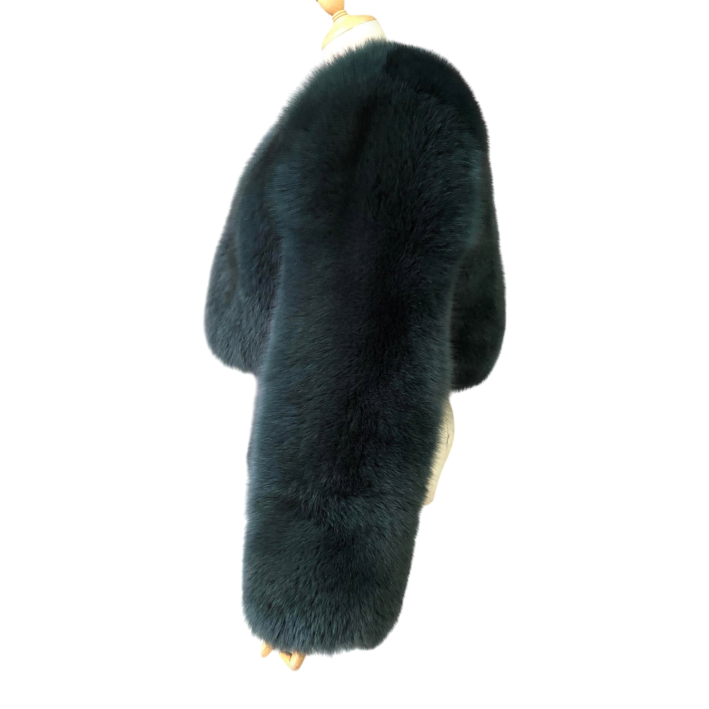 MALAYA CROP-FLAT FOX FUR COAT