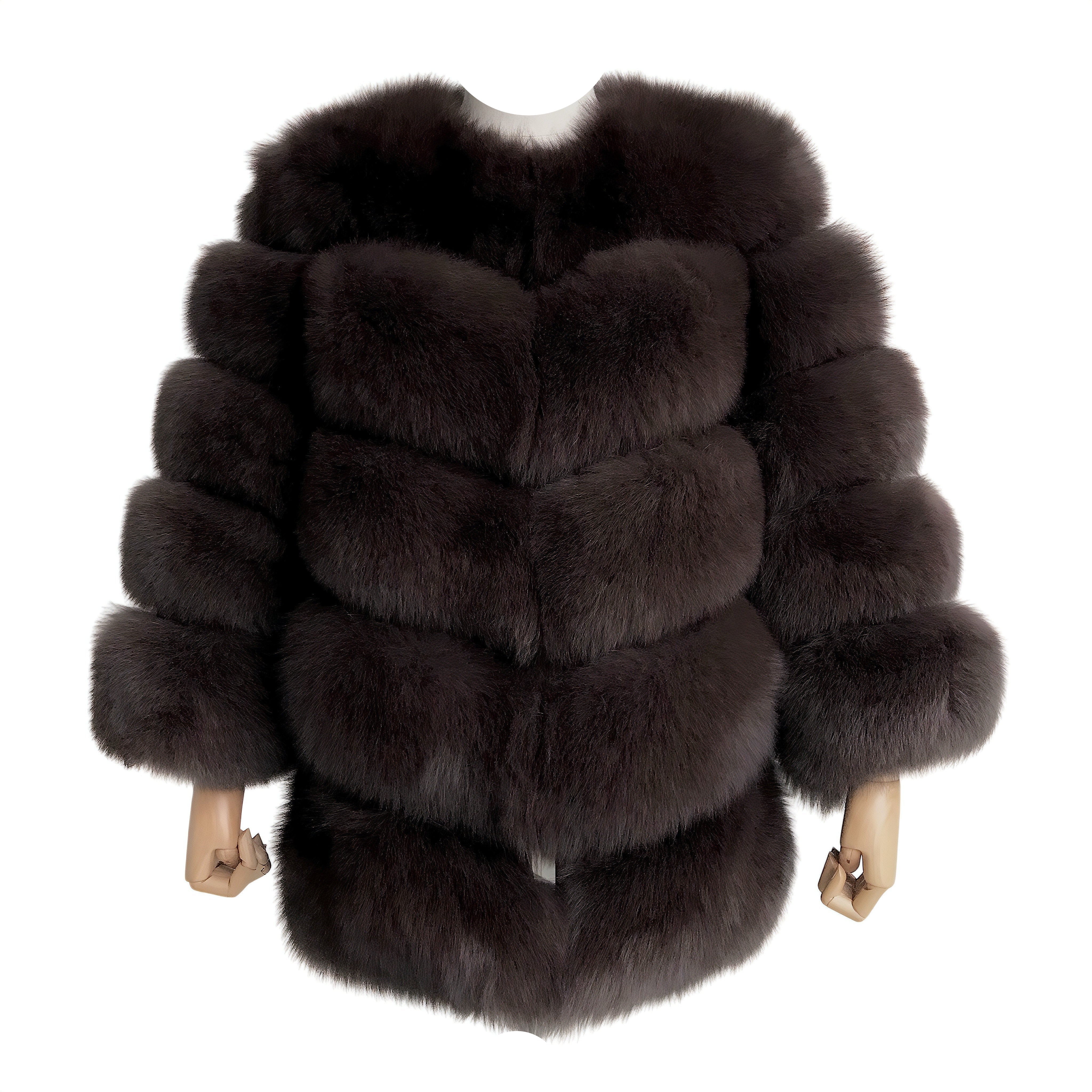 BRONX MID-LONG CROPPED FUR COAT