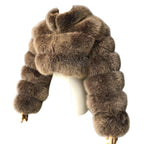 RIQUELLE CROPPED FOX FUR COAT