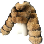 RIQUELLE CROPPED RACCOON FUR COAT