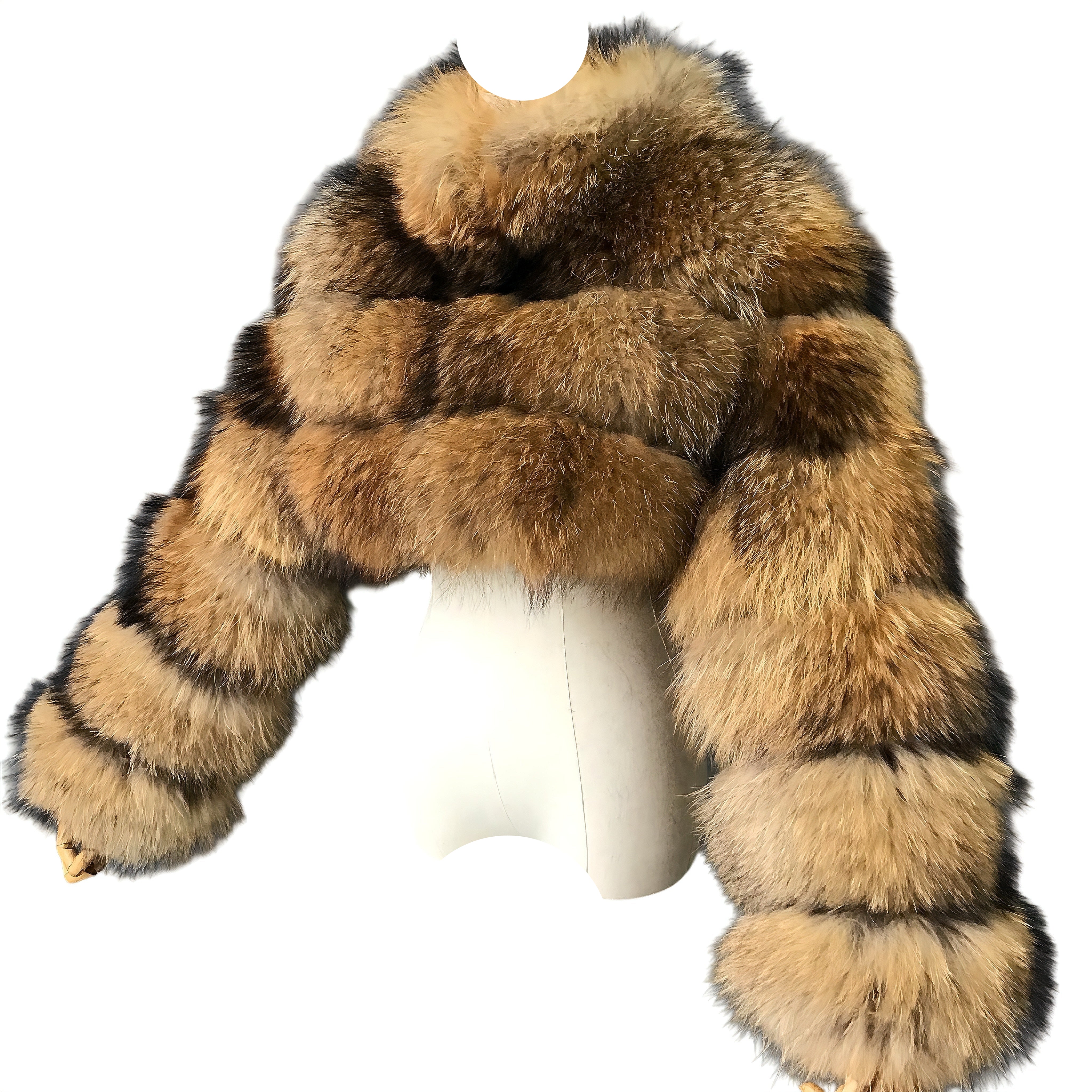 RIQUELLE CROPPED RACCOON FUR COAT