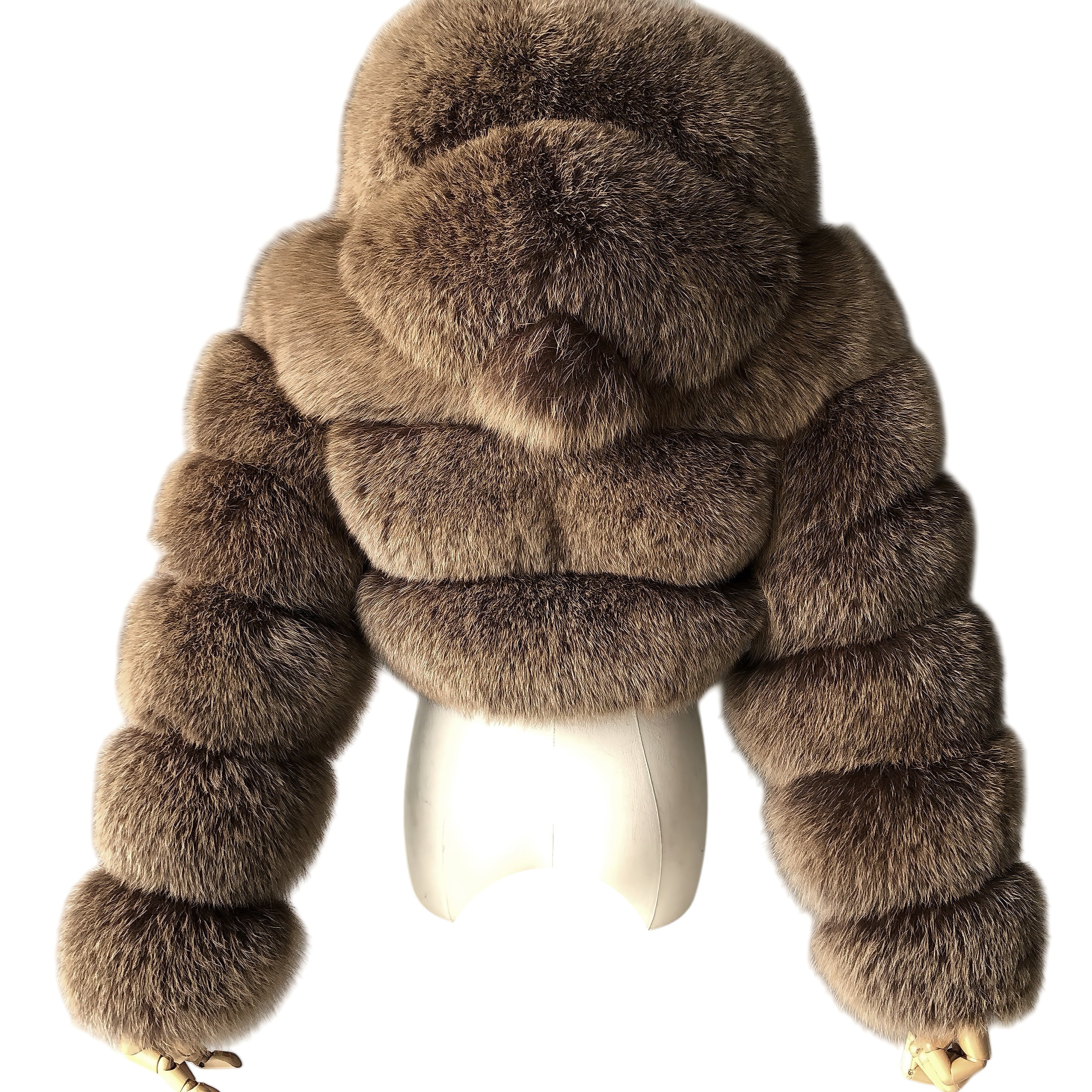 HOODED RIQUELLE CROPPED FOX FUR COAT