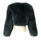 MALAYA CROPPED-FLAT FOX FUR COAT
