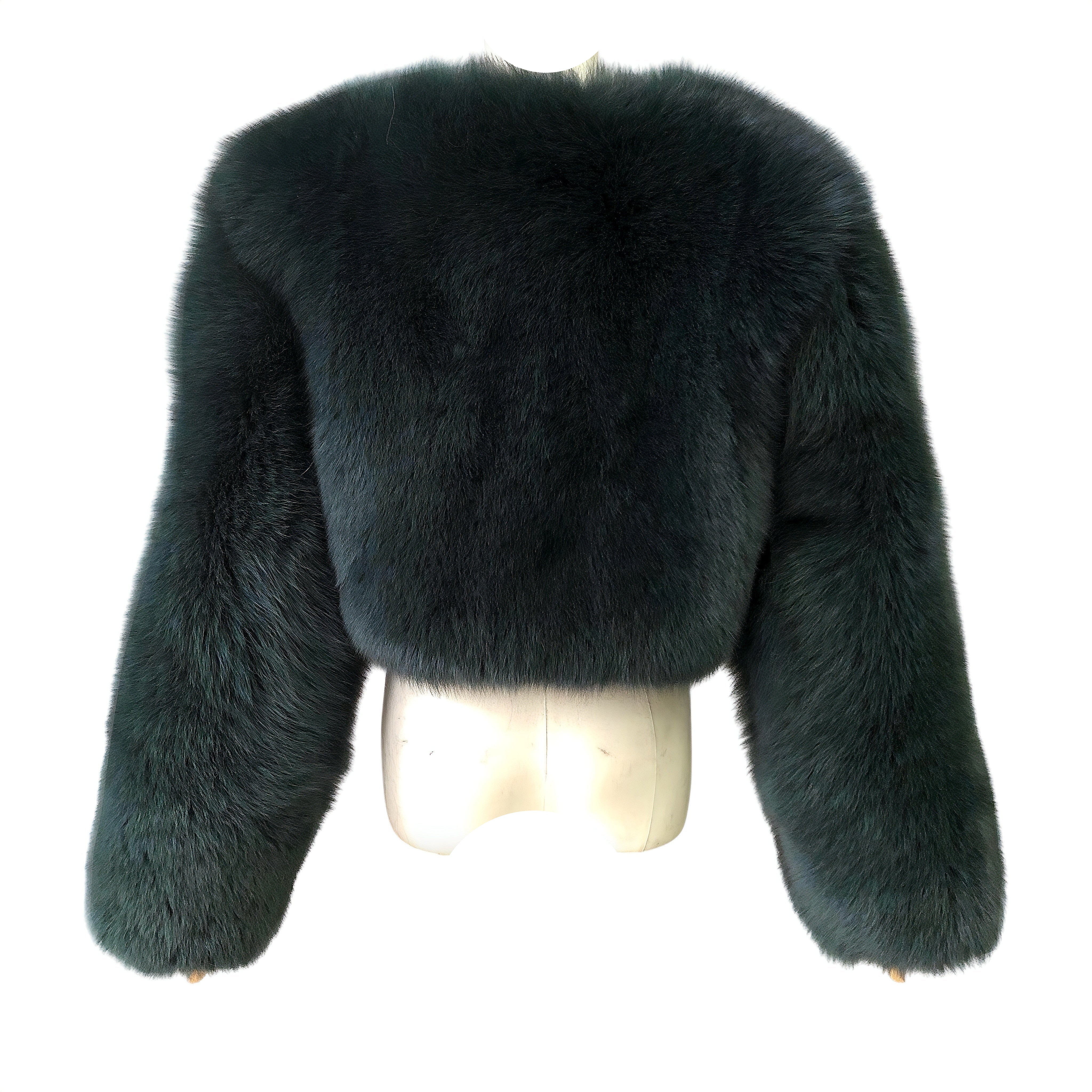 MALAYA CROPPED-FLAT FOX FUR COAT