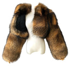 BRIELLE CROPPED-COLLAR RACCOON FUR COAT