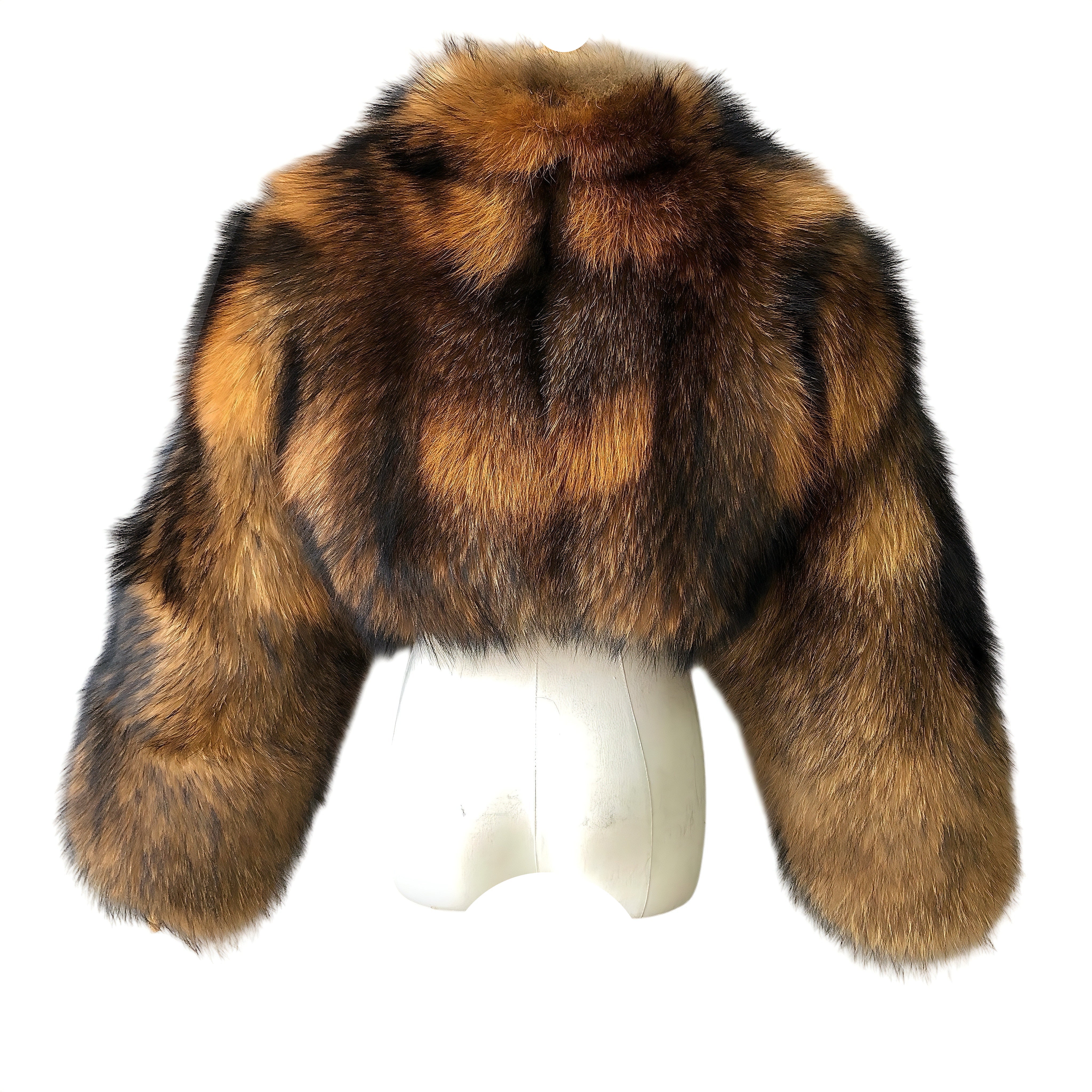 BRIELLE CROPPED-COLLAR RACCOON FUR COAT