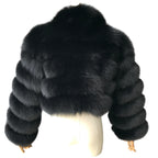 KARRIS CROPPED-ZIP FOX FUR COAT