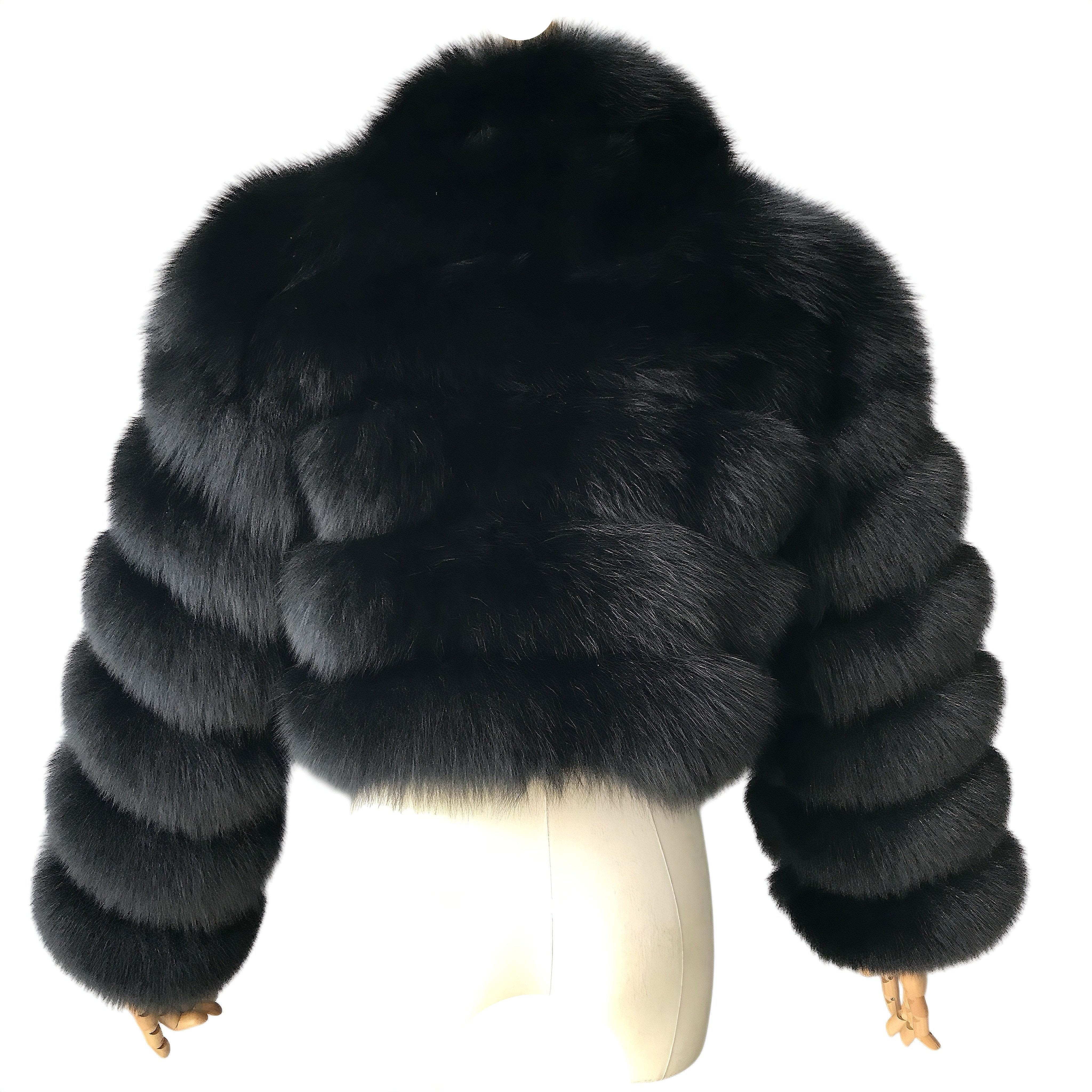 KARRIS CROPPED-ZIP FOX FUR COAT