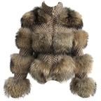 CHUNKY RACCOON KNIT CARDIGAN (WHEAT)
