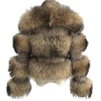 CHUNKY RACCOON KNIT CARDIGAN (WHEAT)