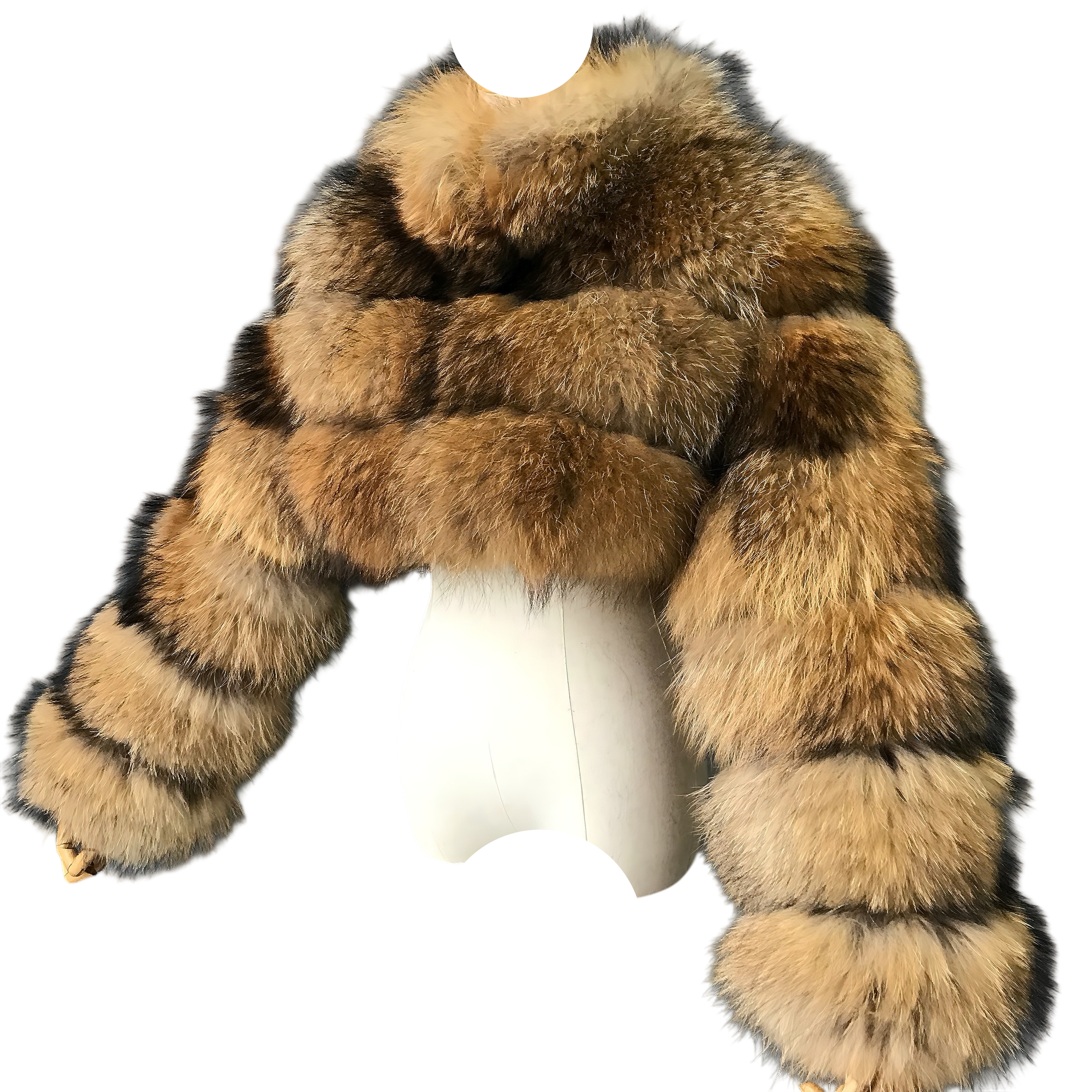 RIQUELLE CROPPED RACCOON FUR COAT