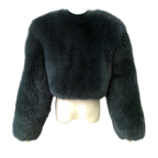 MALAYA CROPPED-FLAT FOX FUR COAT