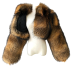 BRIELLE CROPPED-COLLAR RACCOON FUR COAT