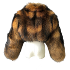 BRIELLE CROPPED-COLLAR RACCOON FUR COAT