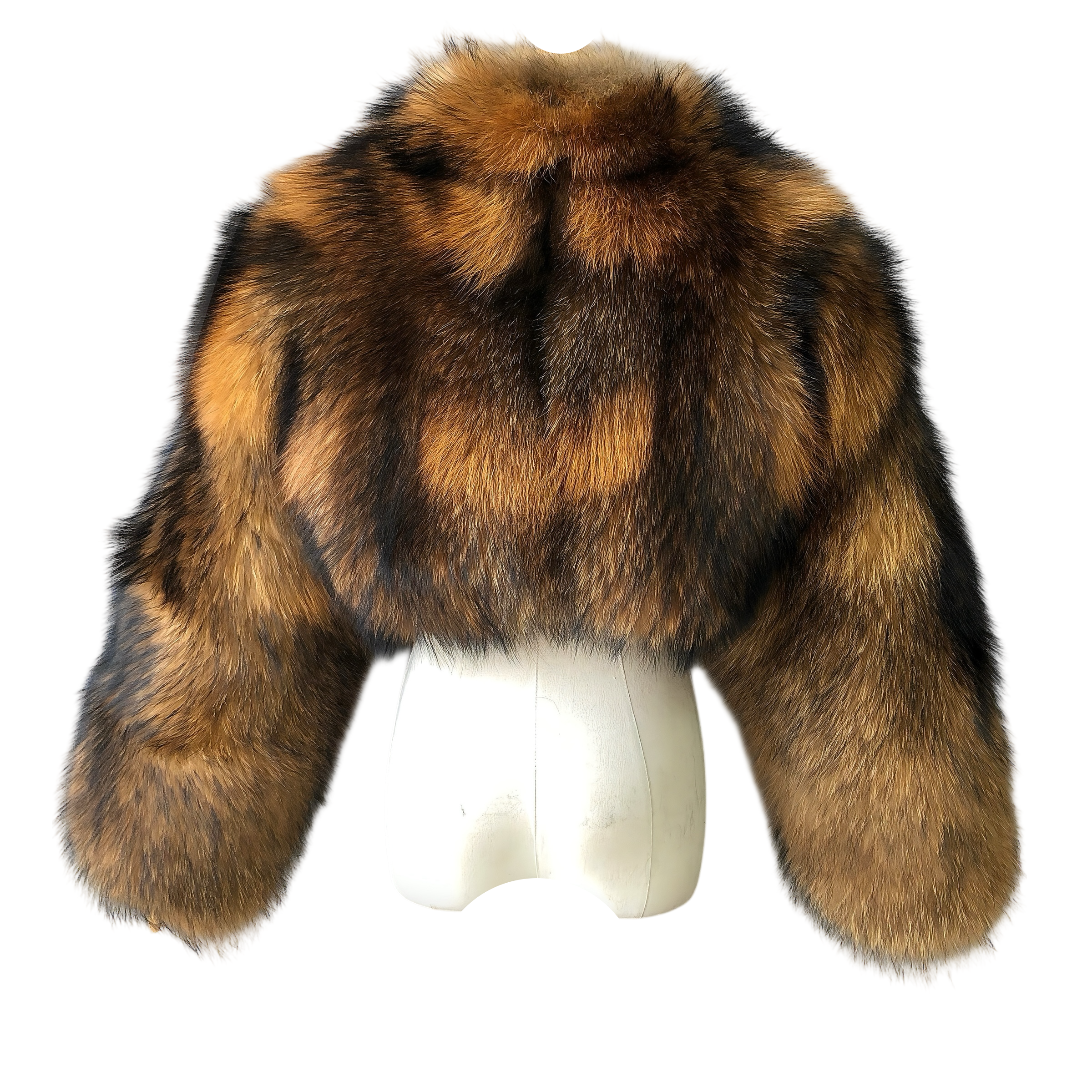 BRIELLE CROPPED-COLLAR RACCOON FUR COAT