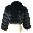KARRIS CROPPED-ZIP FOX FUR COAT