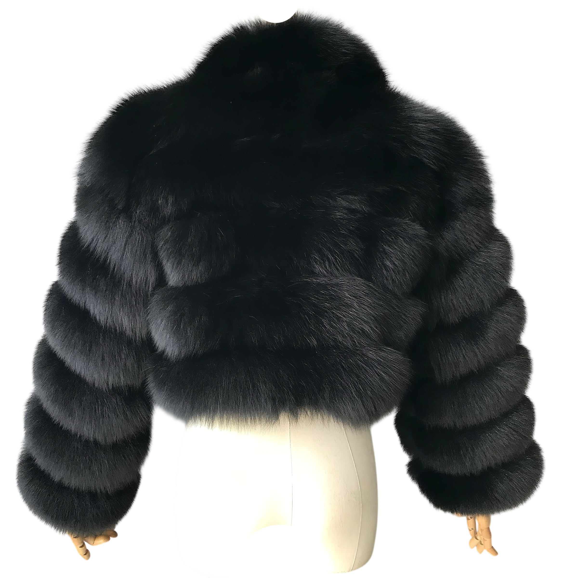 KARRIS CROPPED-ZIP FOX FUR COAT