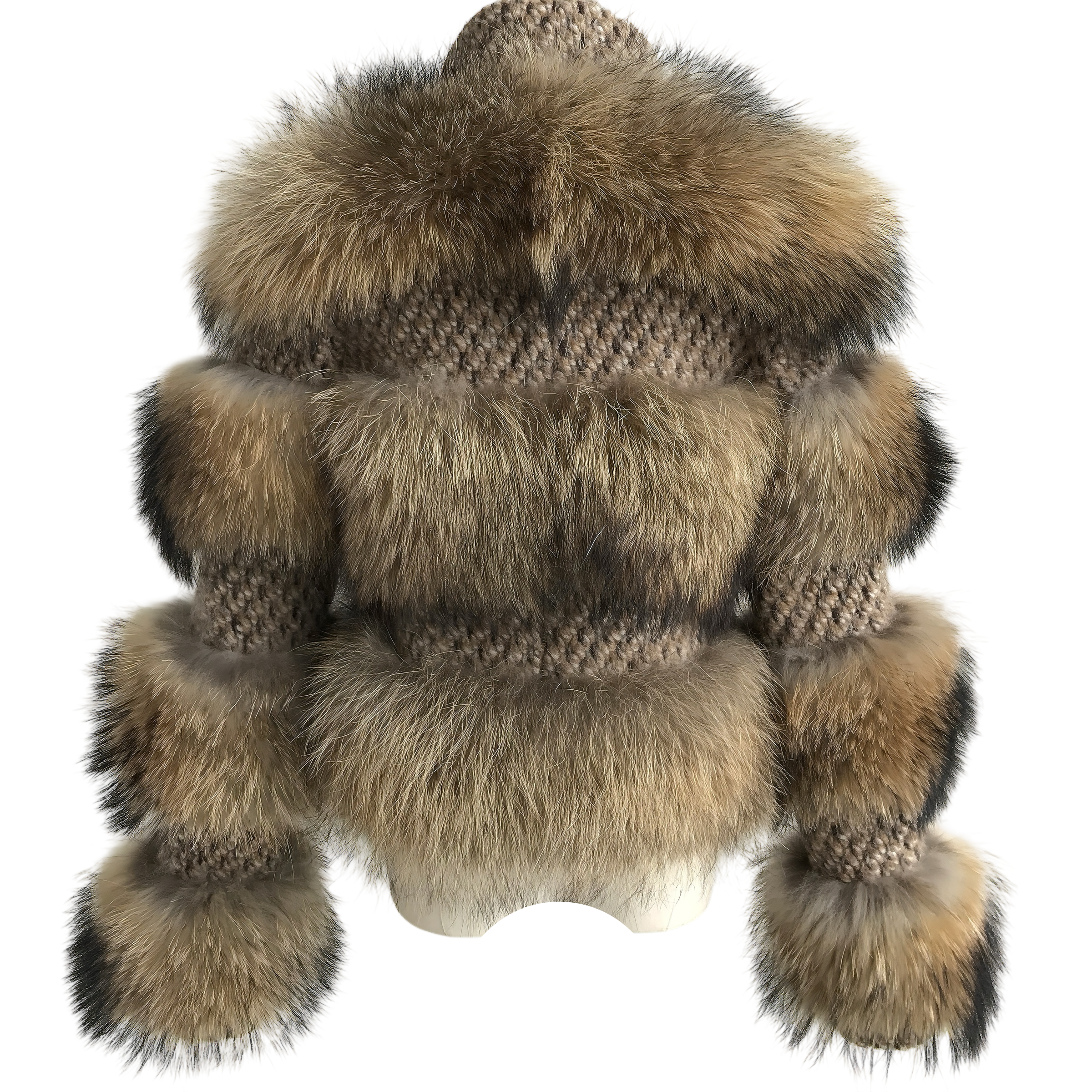 CHUNKY RACCOON KNIT CARDIGAN (WHEAT)