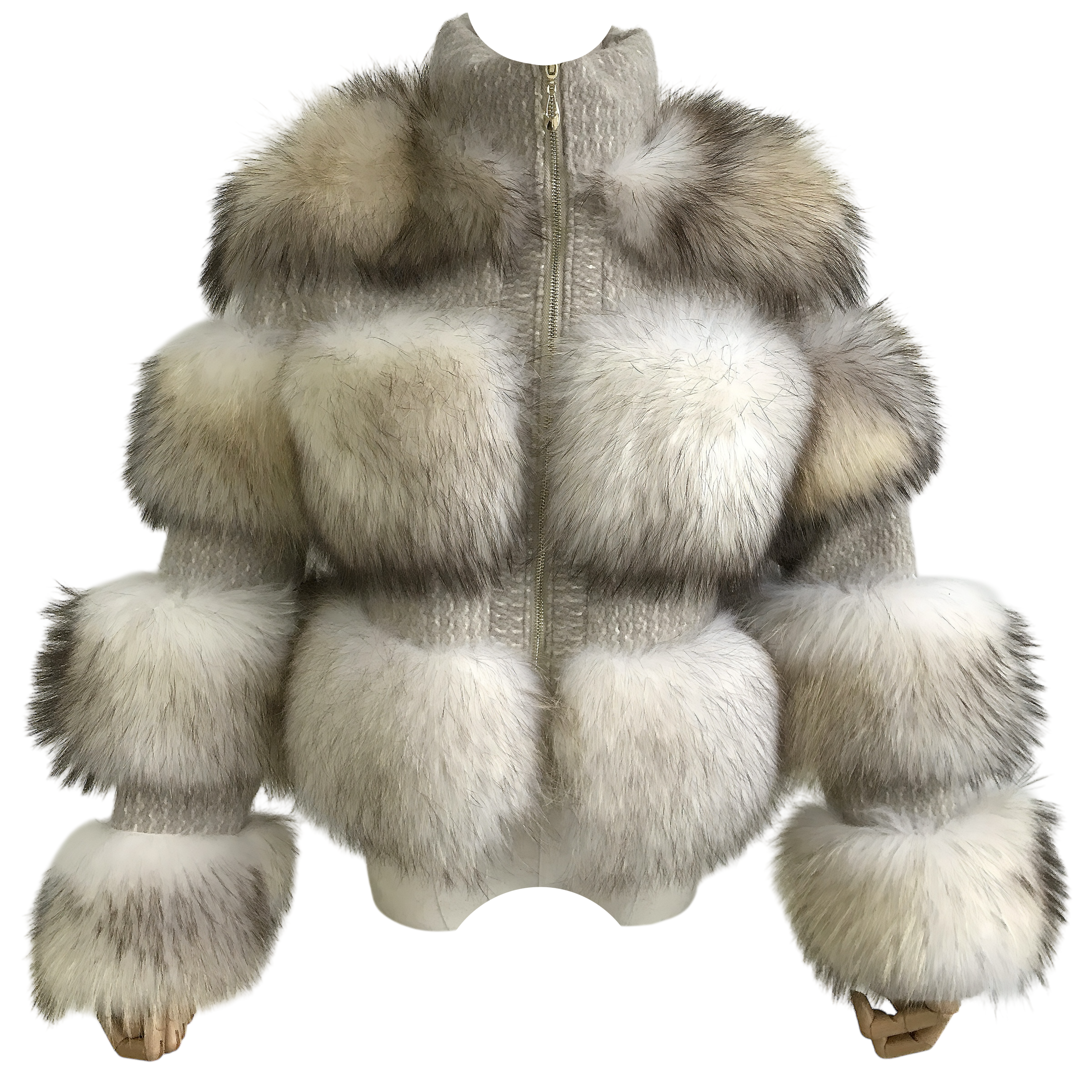 CHUNKY RACCOON KNIT CARDIGAN (CREAM)