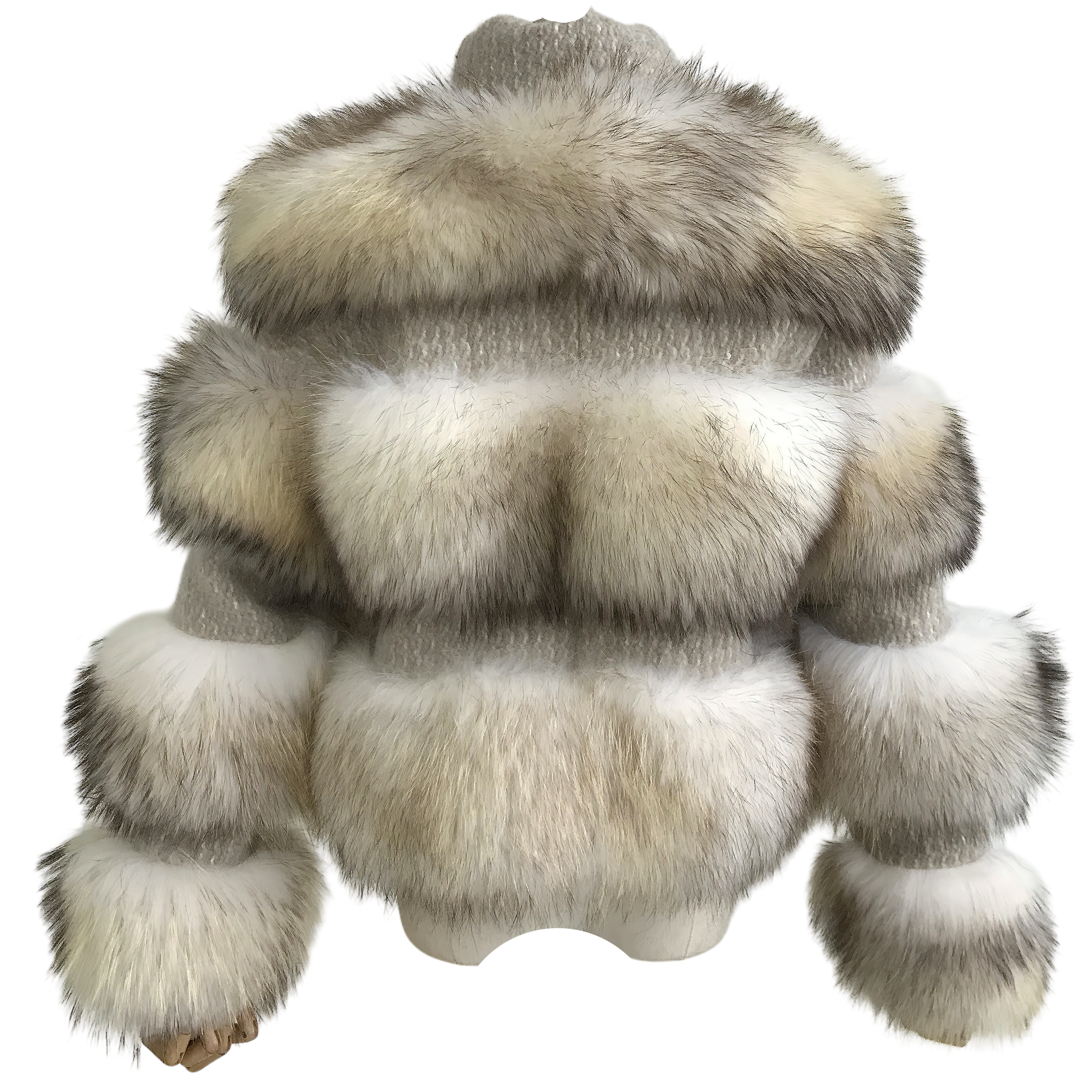 CHUNKY RACCOON KNIT CARDIGAN (CREAM)